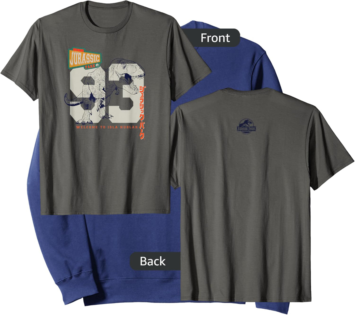 Jurassic Park Retro Varsity Overlay Sweatshirt - Sweatshirt | Navy