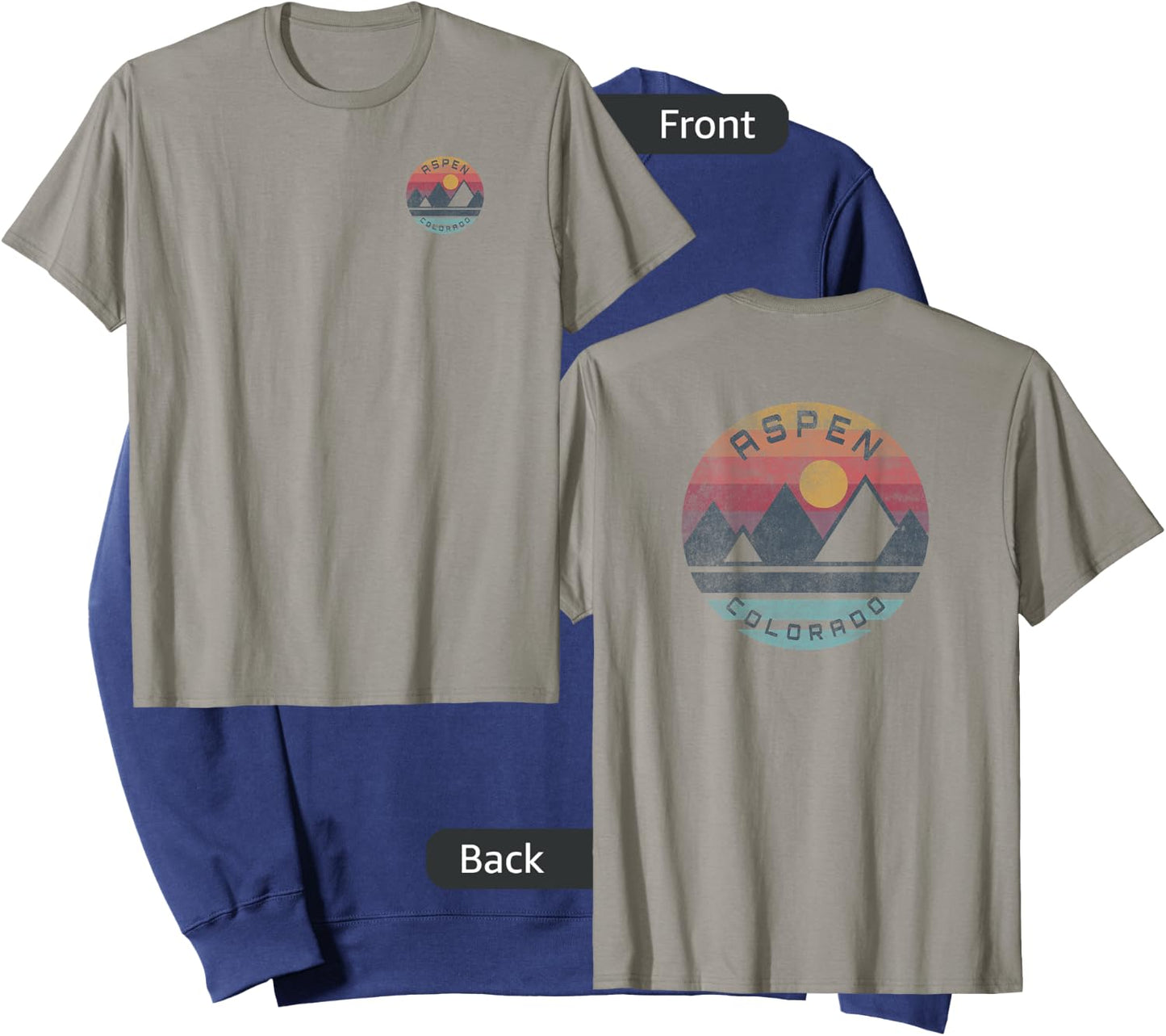 Aspen, Colorado Mountain Graphic Sweatshirt - Sweatshirt | Navy