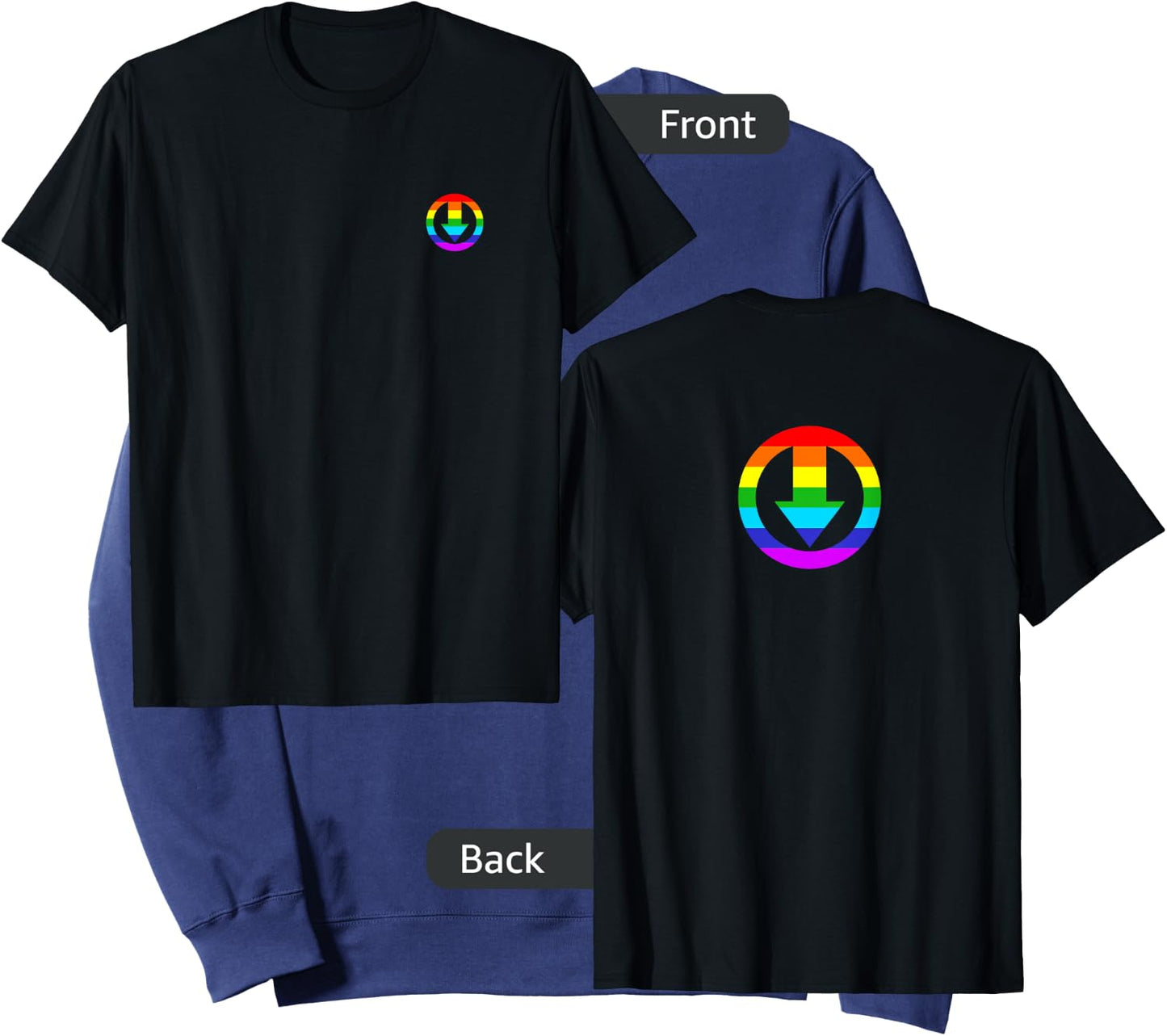 Men's Subtle Chastity Cage Logo with Rainbow Design Sweatshirt - Sweatshirt | Navy