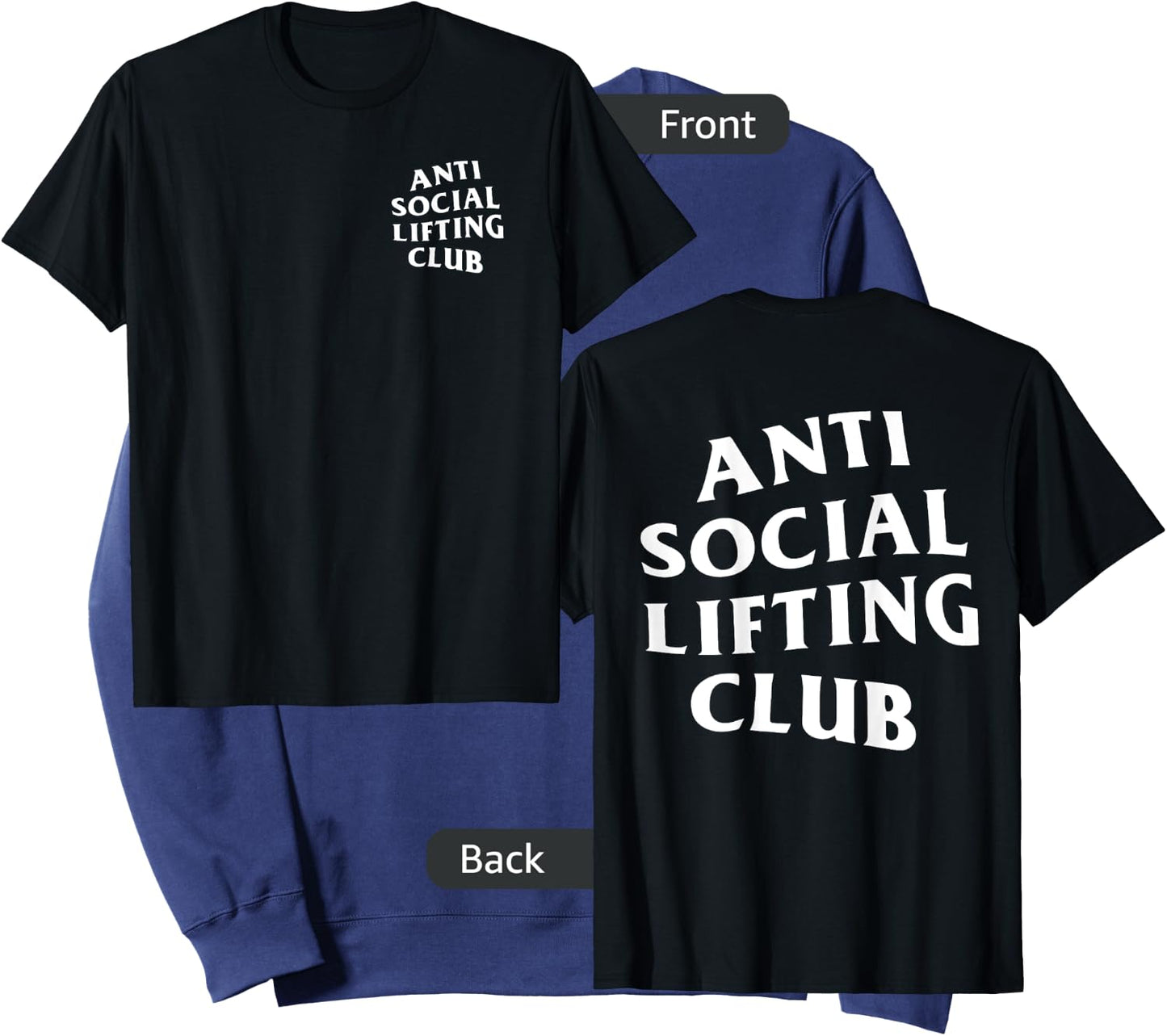 Anti Social Lifting Club White Sweatshirt - Sweatshirt | Navy