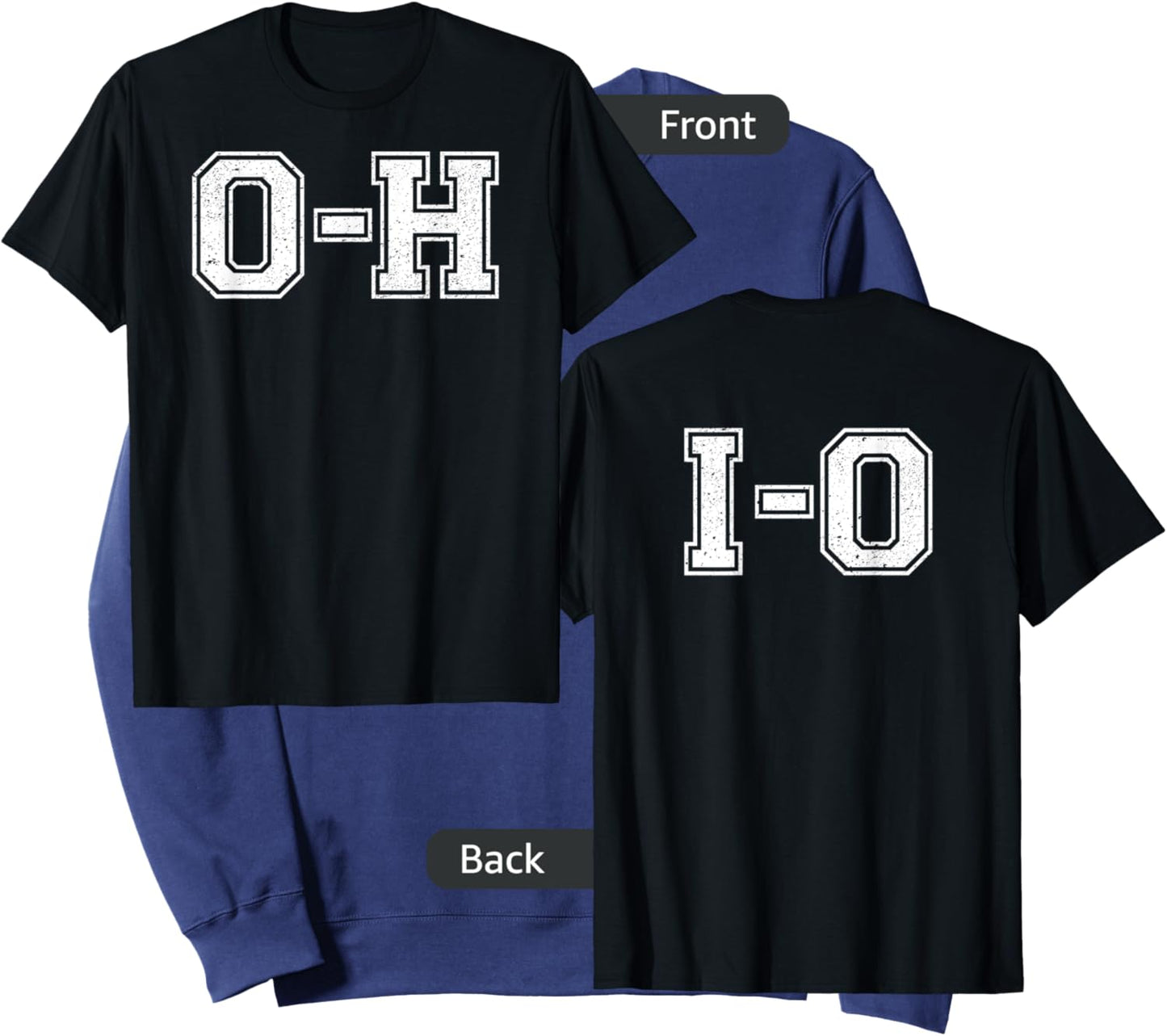 Vintage OH IO Double-sided Sweatshirt - Sweatshirt | Navy