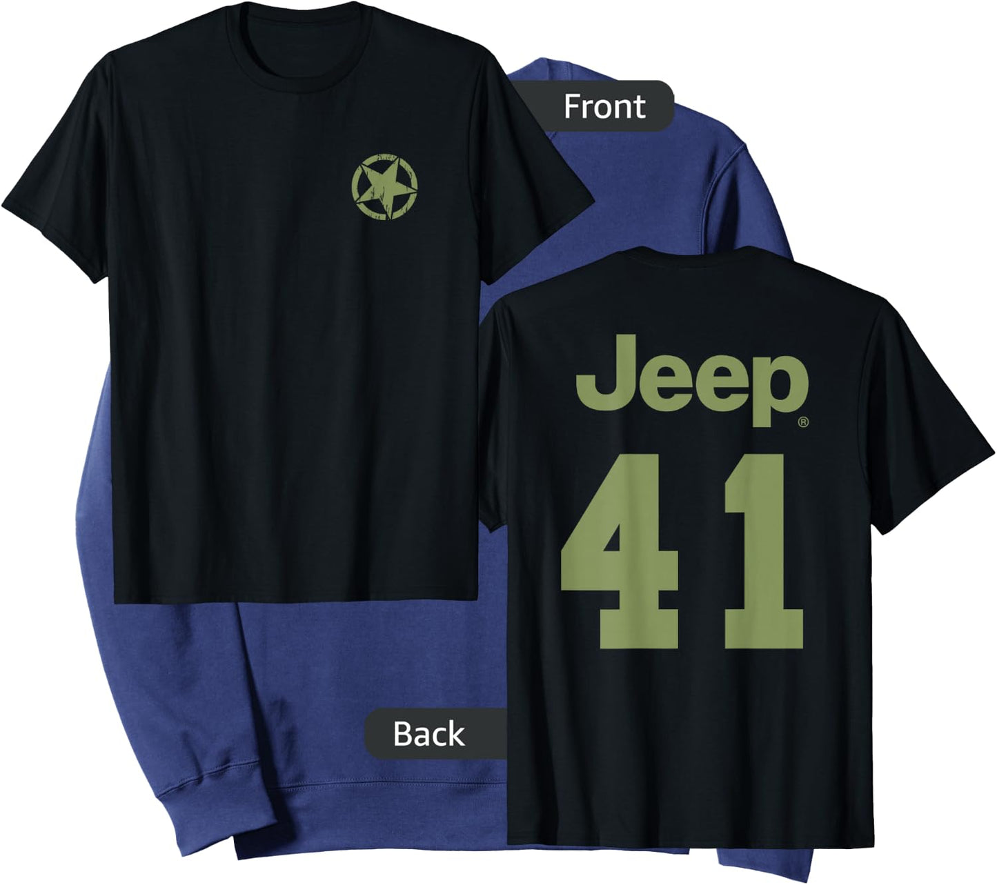 Jeep Star Jersey (Front/Back Print) Sweatshirt - Sweatshirt | Navy