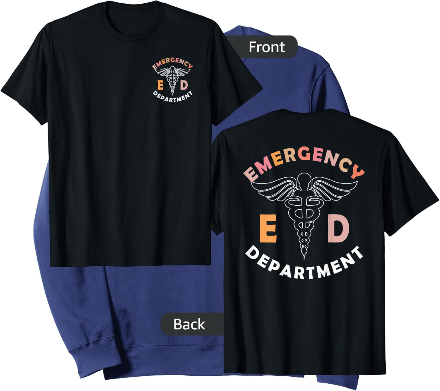 Emergency Department (Front And Back), ER Healthcare Nursing Sweatshirt - Sweatshirt | Navy