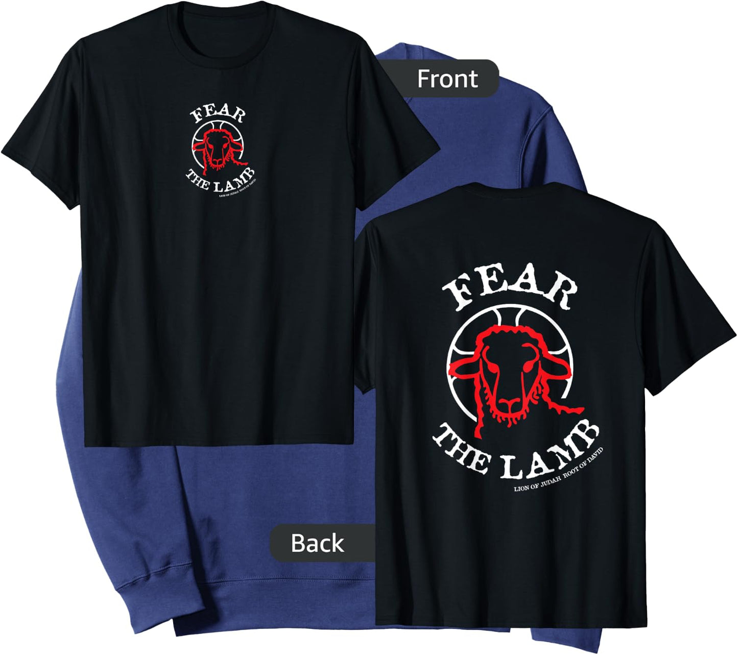 FirefromHeaven Fear the LAMB OF GOD KING Jesus Christ Christian Revelation Sweatshirt - Sweatshirt | Navy