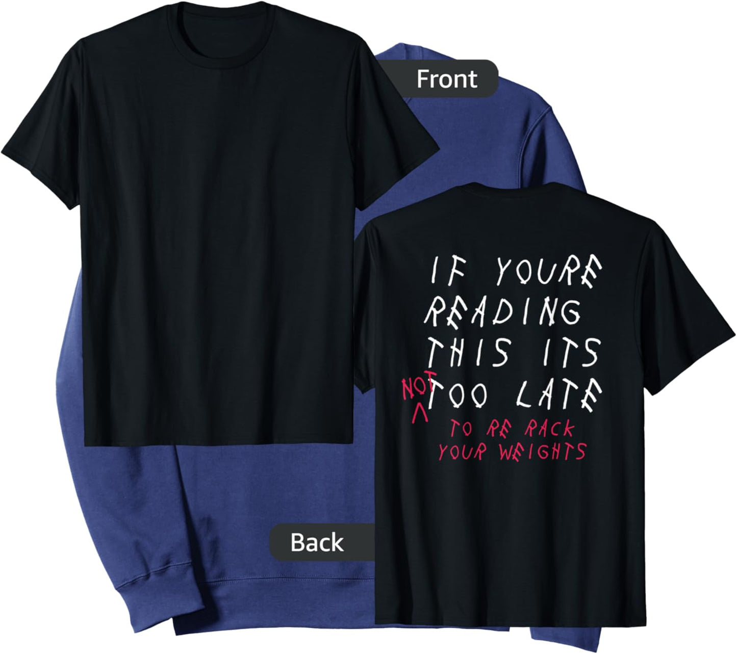 If You're Reading This It's Too Late Not To Re Rack Weights Sweatshirt - Sweatshirt | Navy