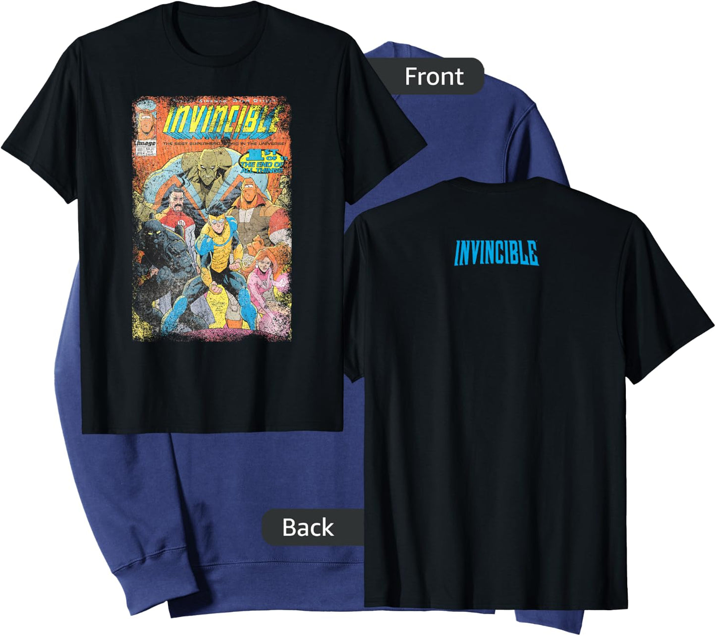 Invincible Distressed Cover - Homage Sweatshirt - Sweatshirt | Navy
