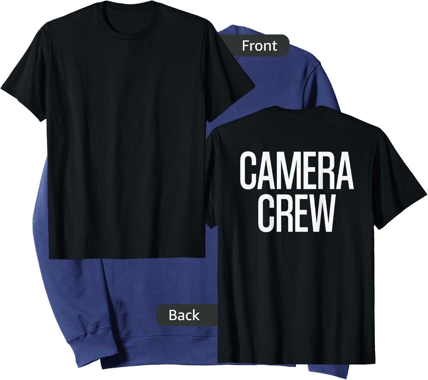 Bold Camera Crew Text PRINT ON BACK | Film Crew Sweatshirt - Sweatshirt | Navy