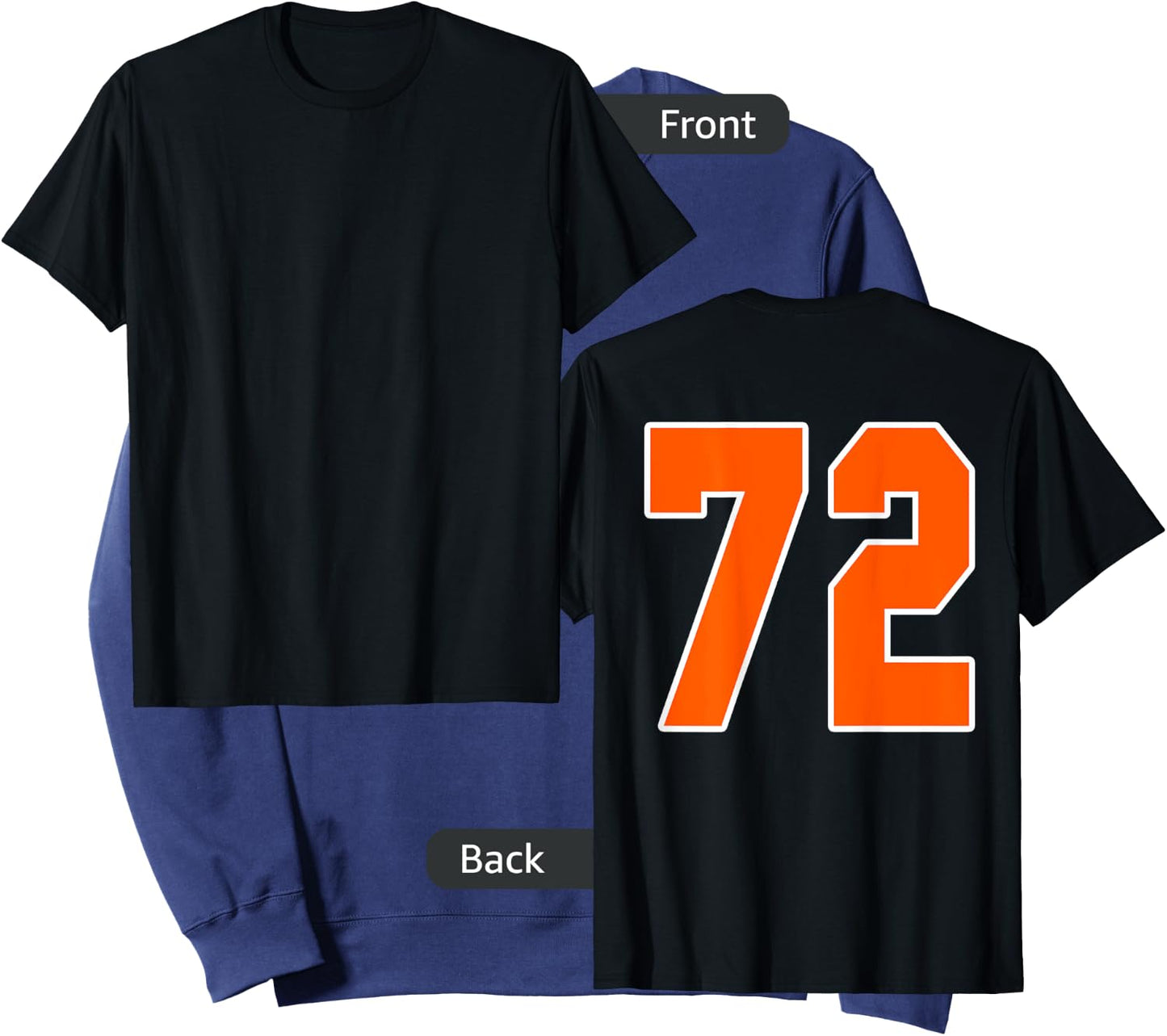 Back Print Orange Sports Block Number 72 For Sports Team Sweatshirt - Sweatshirt | Navy