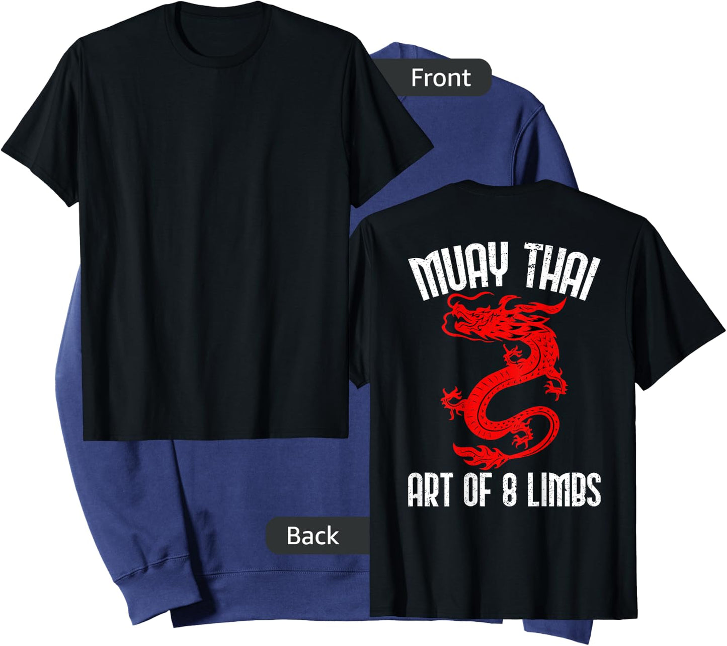 Muay Thai Art Of 8 Limbs Back Printed Shirts Sweatshirt - Sweatshirt | Navy