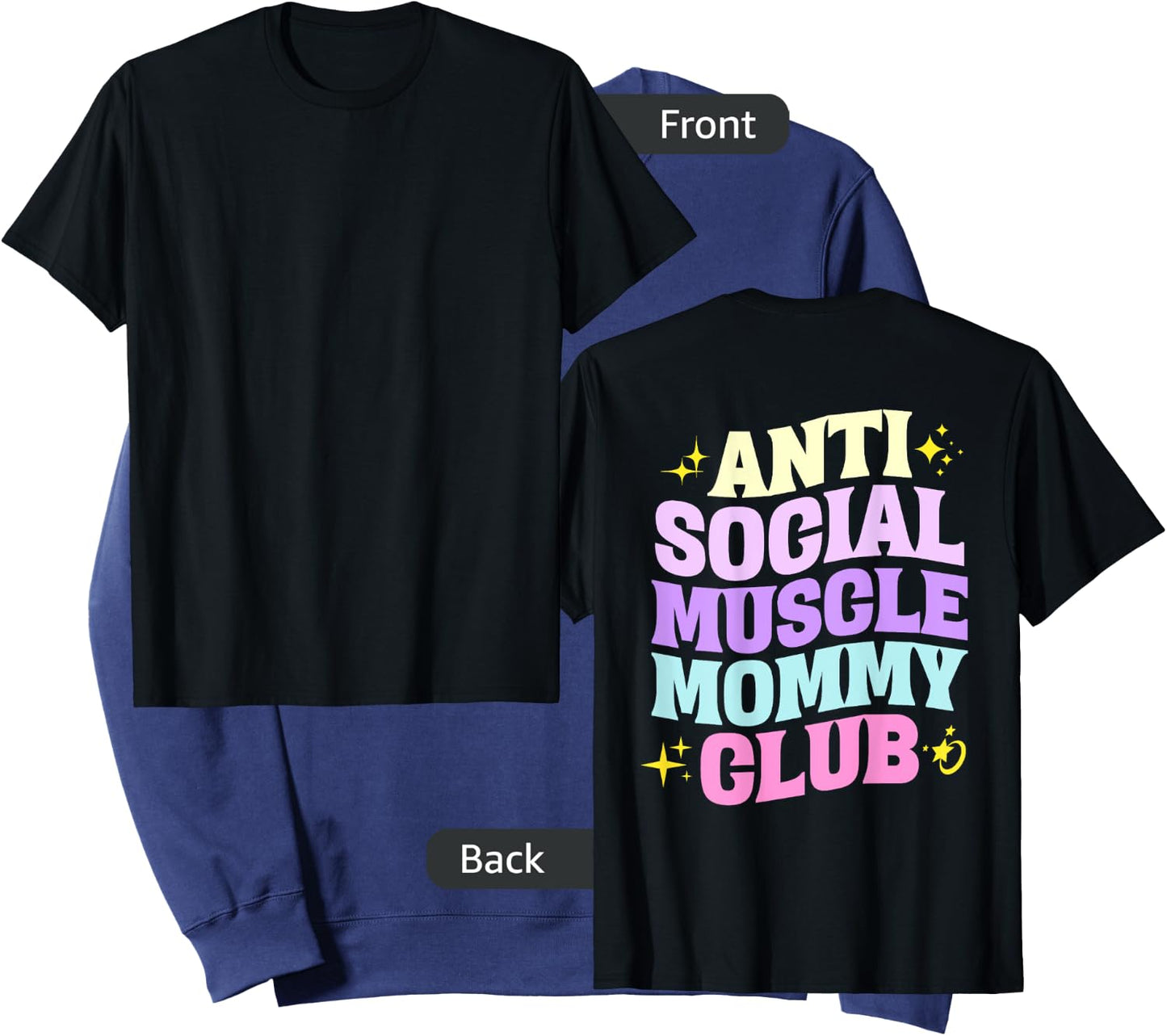 Anti Social Muscle Mommy Club Groovy Pump Cover Funny Sweatshirt - Sweatshirt | Navy