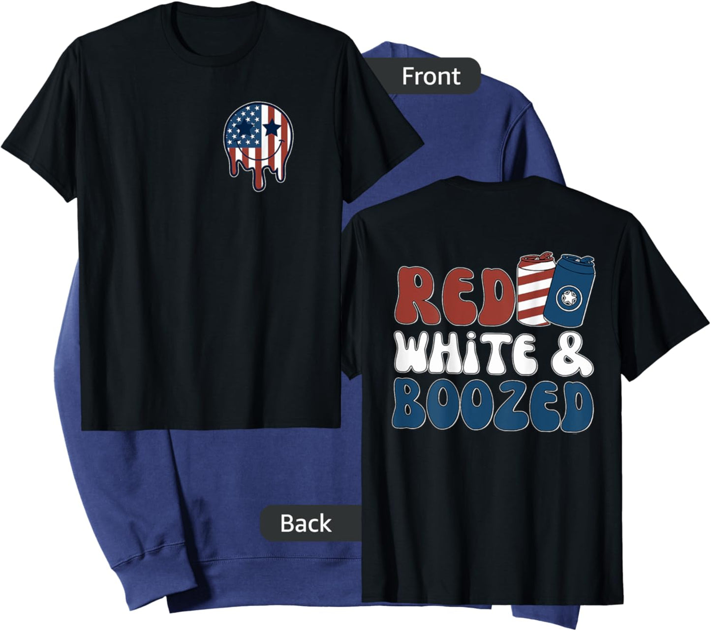 Red White And Boozy Patriotic American Beer Drinking Sweatshirt - Sweatshirt | Navy