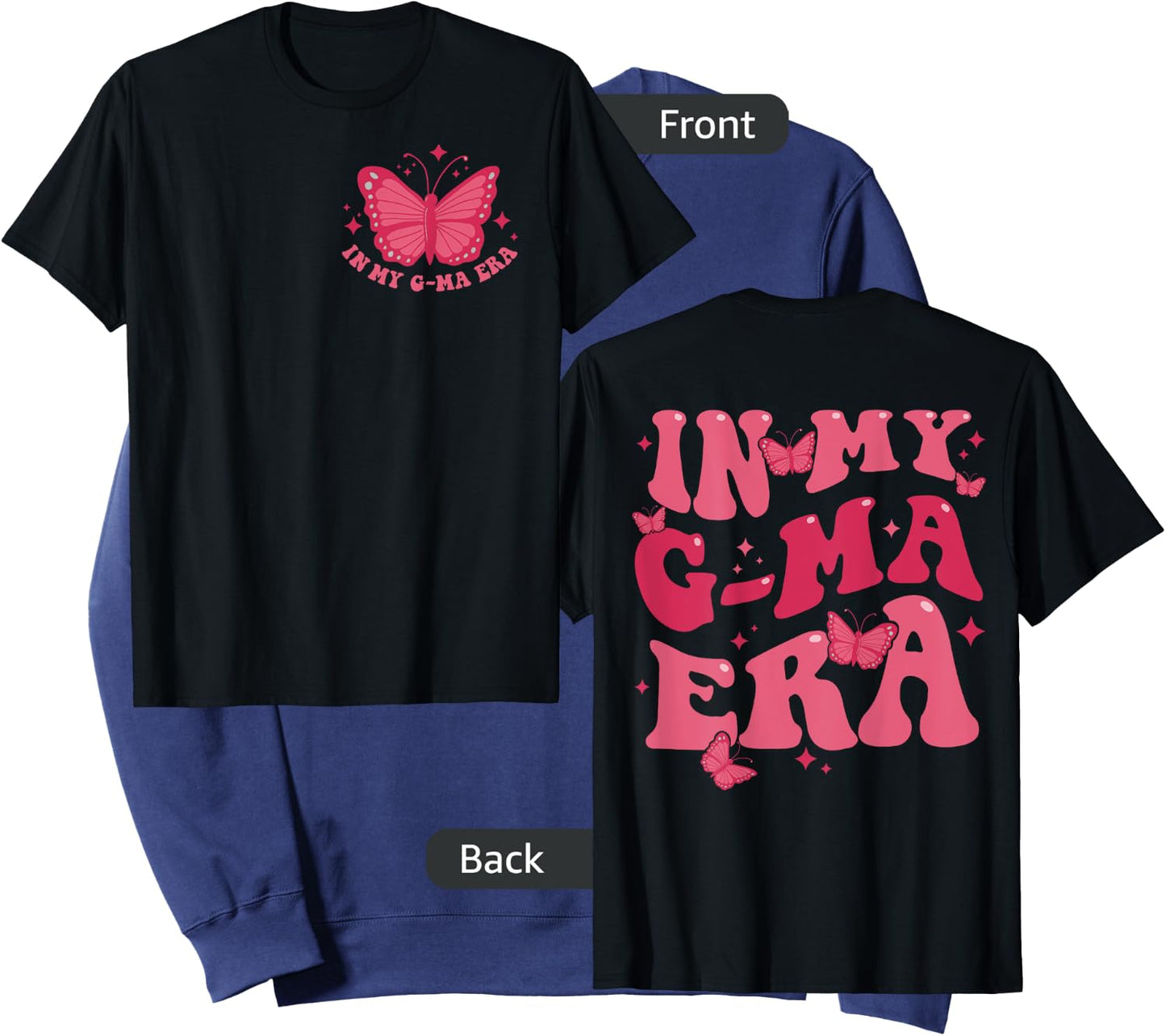 In My G-Ma Era Baby Announcement for Grandma Mama on Back Sweatshirt - Sweatshirt | Navy
