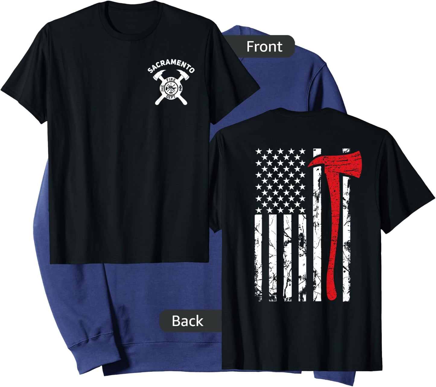 City Of Sacramento Fire Department California Firefighter Sweatshirt - Sweatshirt | Navy