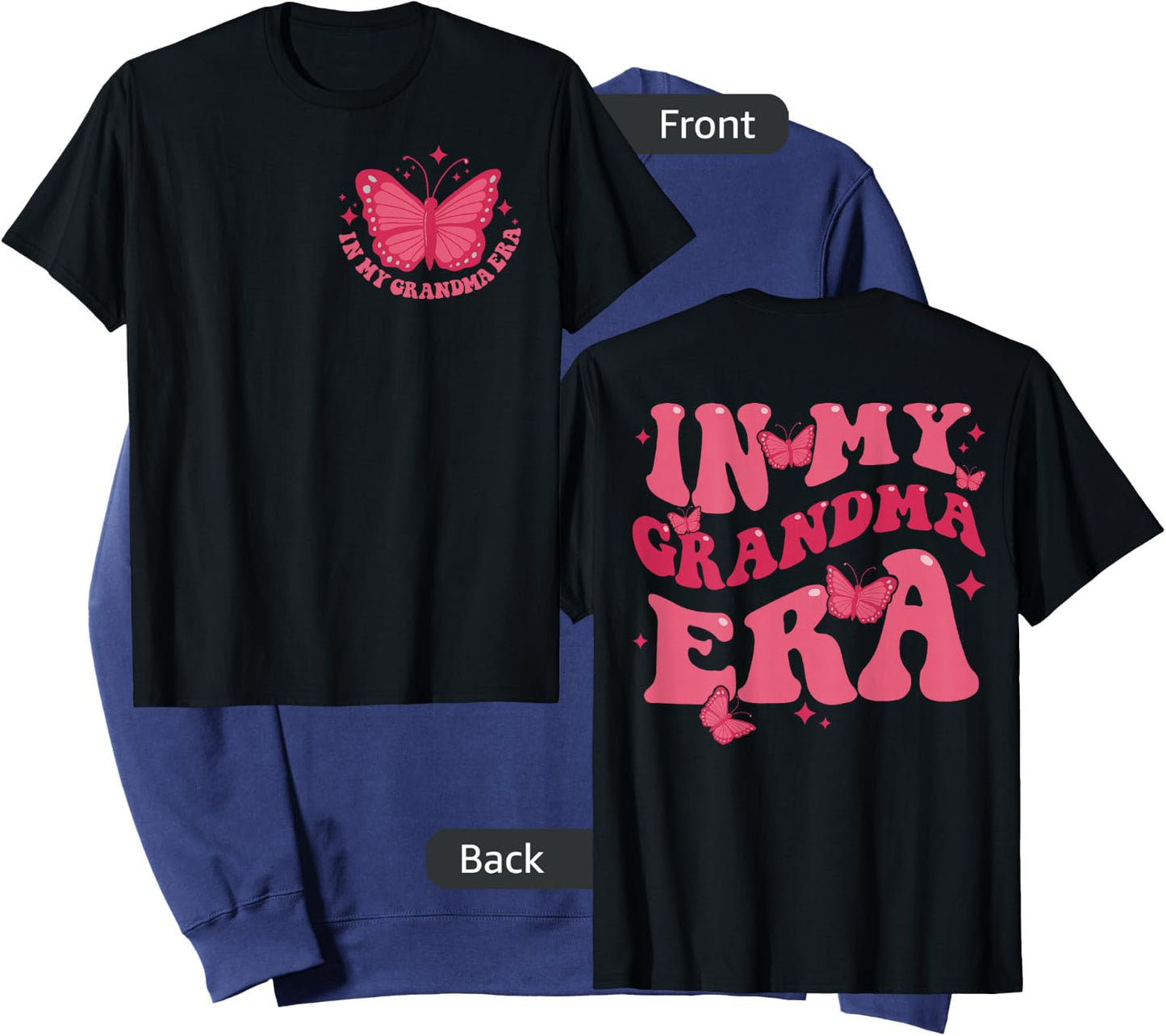 In My Grandma Era Baby Announcement for Mama Mom on Back Sweatshirt - Sweatshirt | Navy