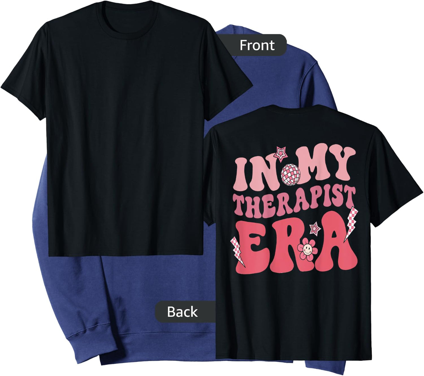 Groovy Retro In My Therapist Era, Counseling (On Back) Sweatshirt - Sweatshirt | Navy