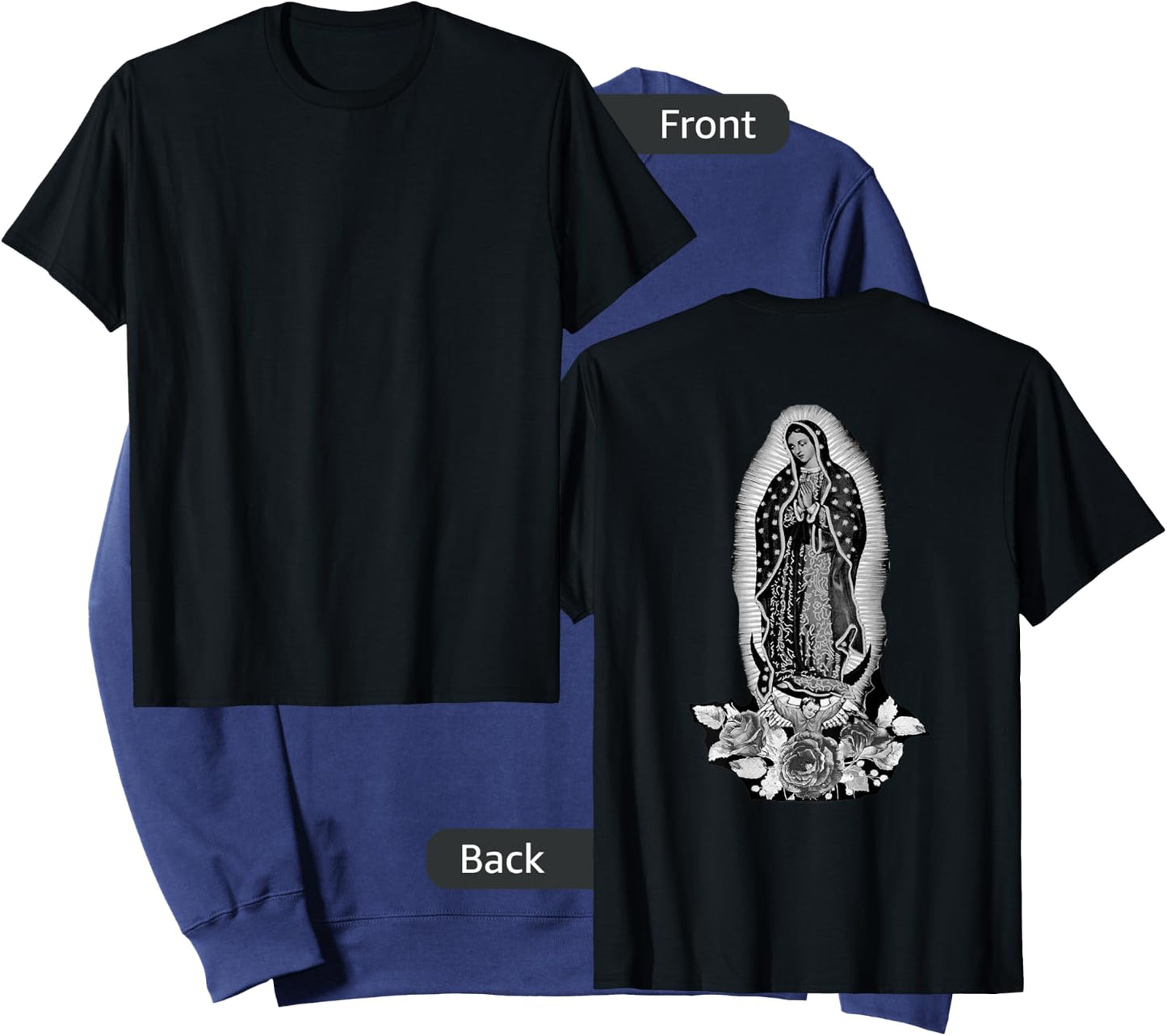 Our Lady De Guadalupe Sant Mary Back Print Christians Sweatshirt - Sweatshirt | Navy