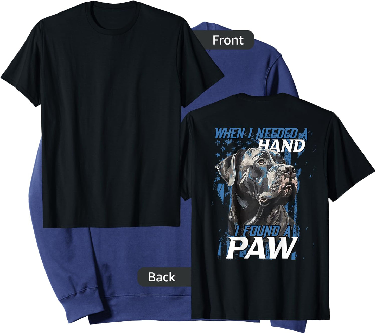 When I Need A Hand I Found Paw Cane Corso (on back) Sweatshirt - Sweatshirt | Navy
