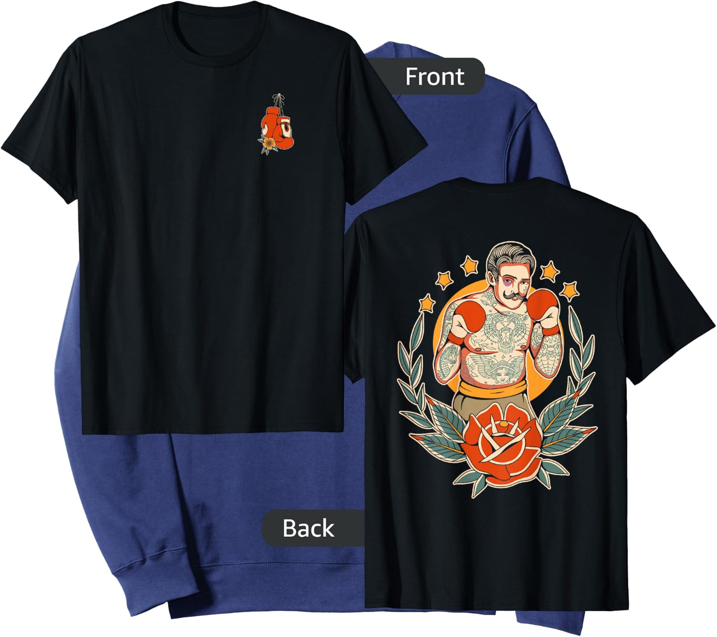 American Traditional Boxer Old School Tattoo Flash Boxing Sweatshirt - Sweatshirt | Navy