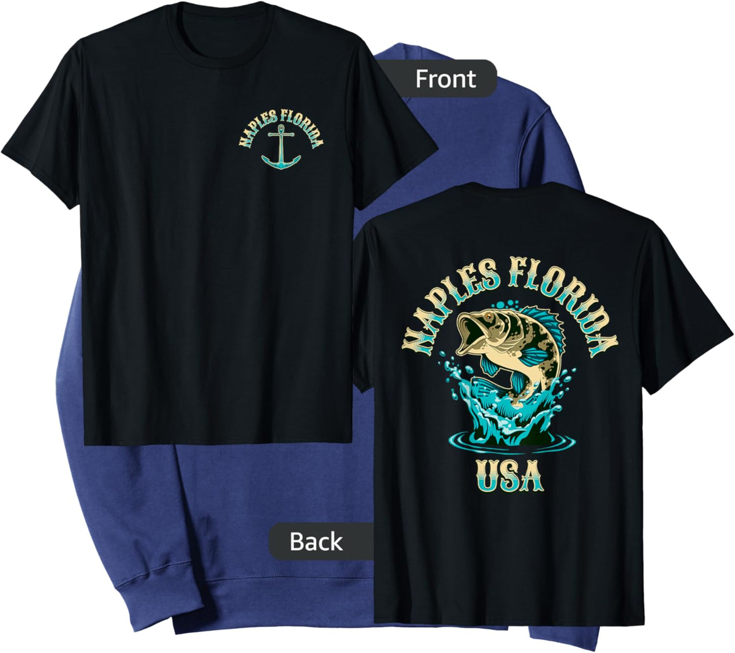 Naples Florida USA Fishing Design Sweatshirt - Sweatshirt | Navy
