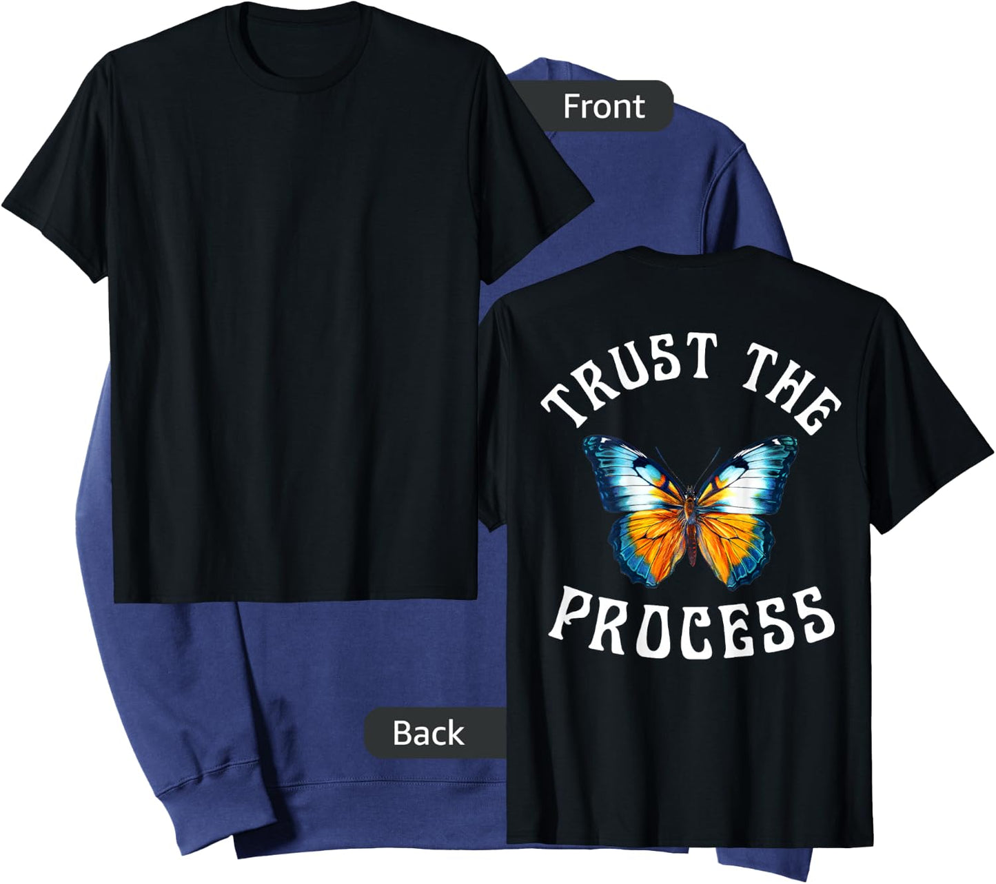 TRUST THE PROCESS X BUTTERFLY Trust in process backprint Sweatshirt - Sweatshirt | Navy