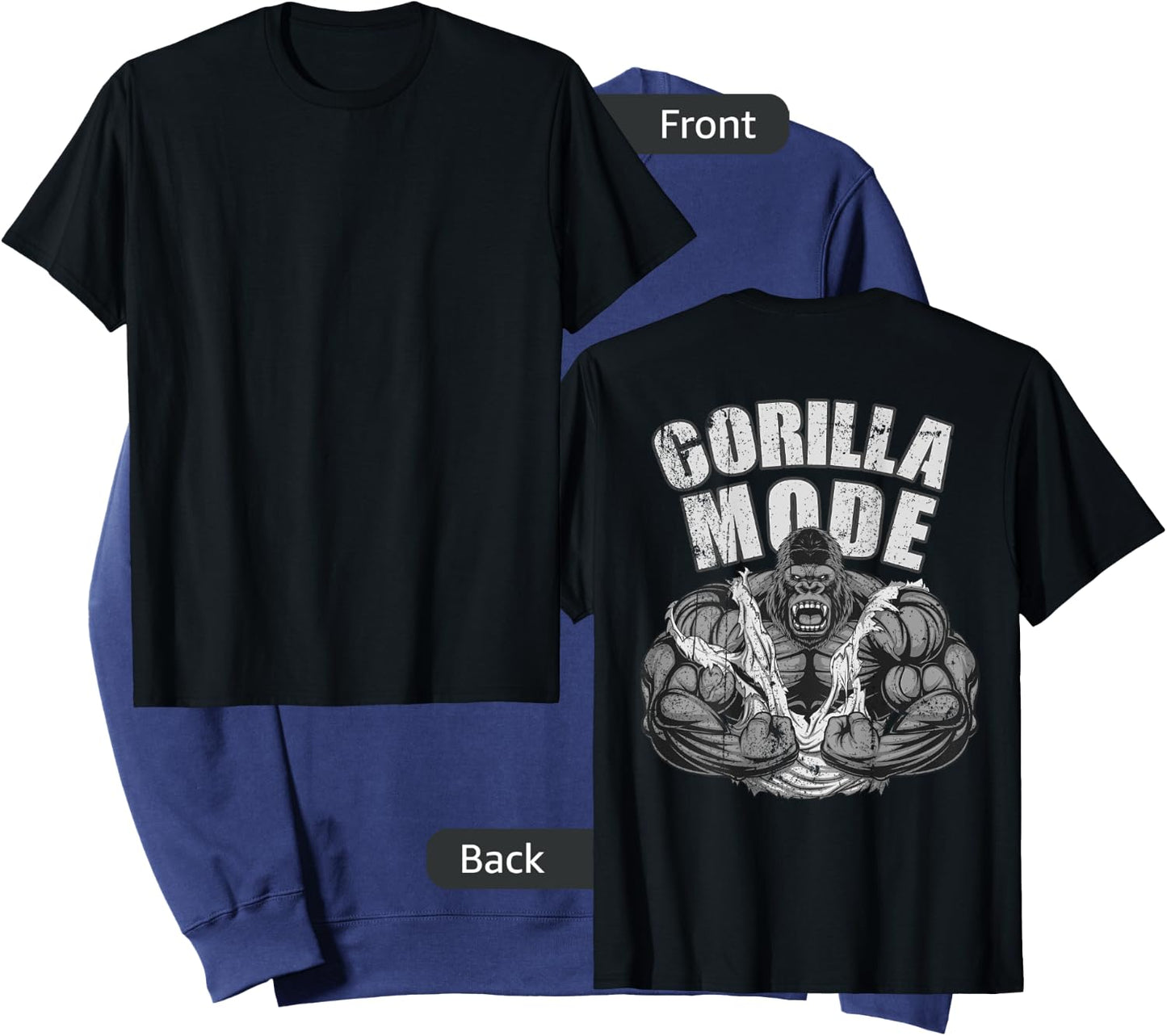 Gorilla Mode Gym Ape Fitness Coach Swole Monkey ON BACKSIDE Sweatshirt - Sweatshirt | Navy