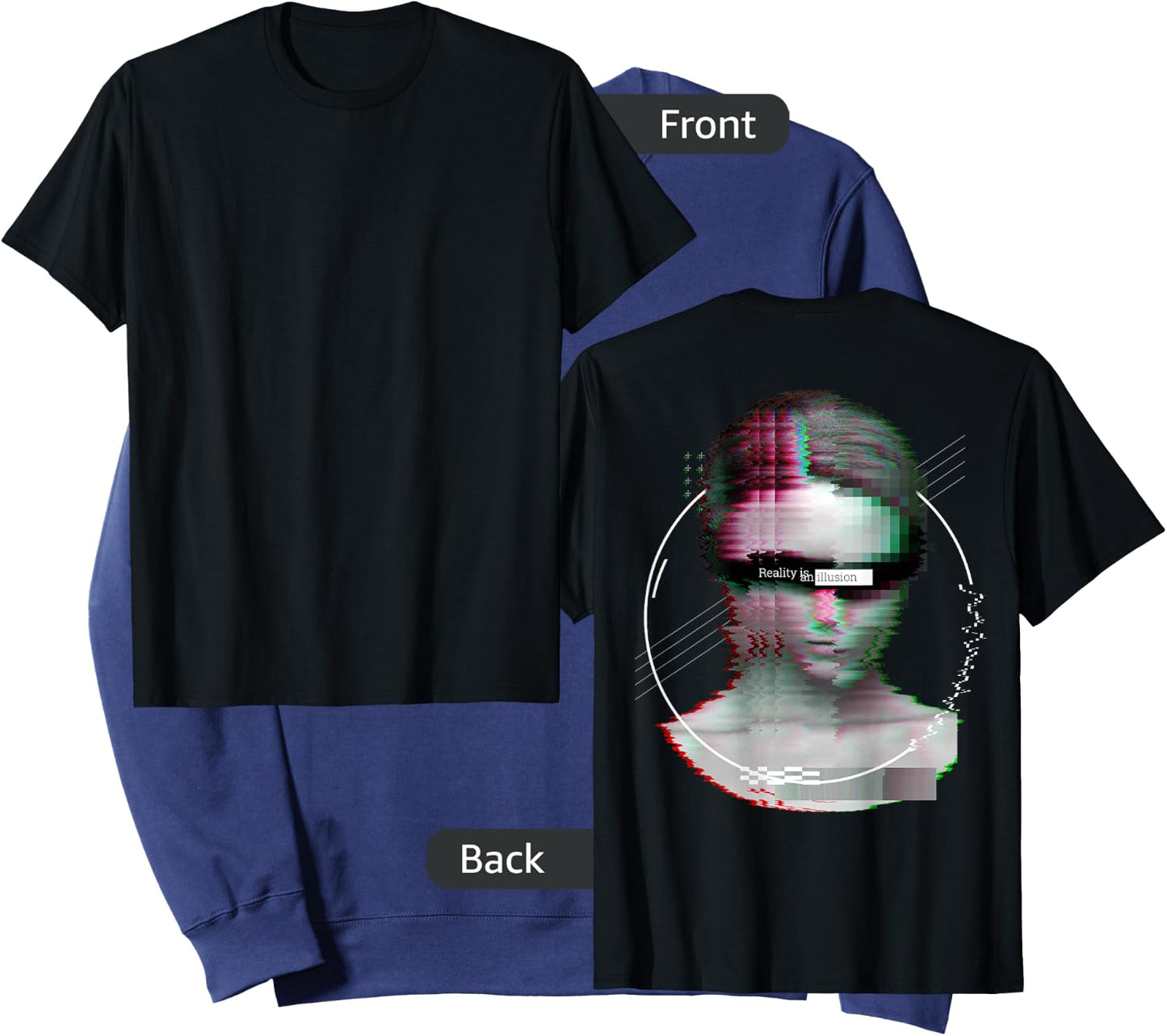 Back print: Techno music Vaporwave EDM party raver festival Sweatshirt - Sweatshirt | Navy