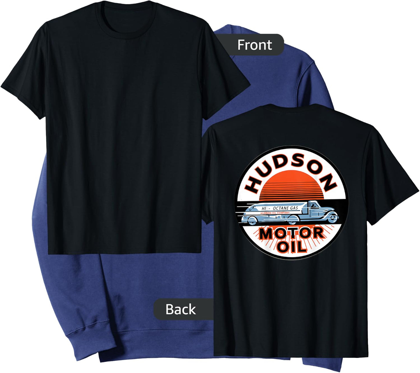 Retro Vintage Gas Station Hudson Motor Oil Car Bikes Garage Sweatshirt - Sweatshirt | Navy