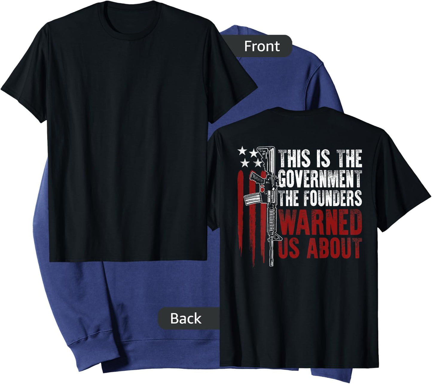 This is The Government The Founders Warned Us About on back Sweatshirt - Sweatshirt | Navy