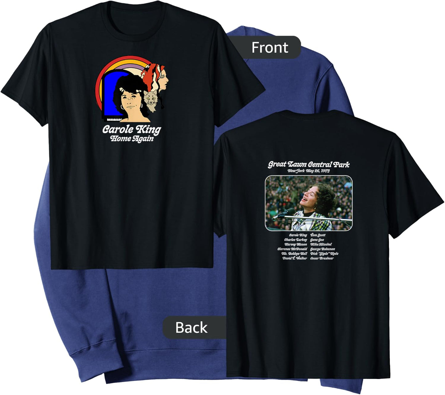 Carole King Home Again Tour 1973 Black Sweatshirt - Sweatshirt | Navy