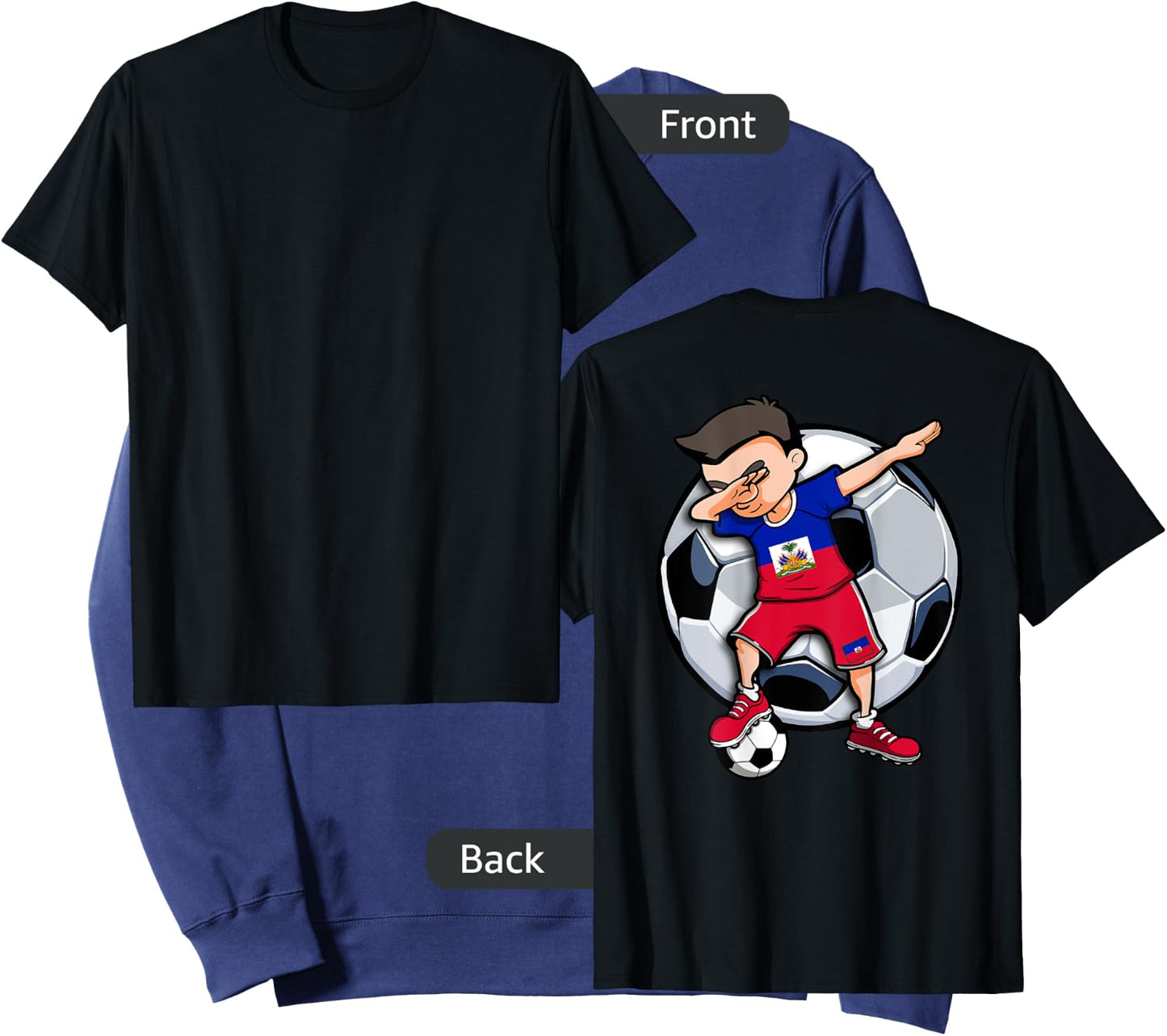 Dabbing Soccer Boy Haiti Football Fans Jersey Haitian Flag Sweatshirt - Sweatshirt | Navy