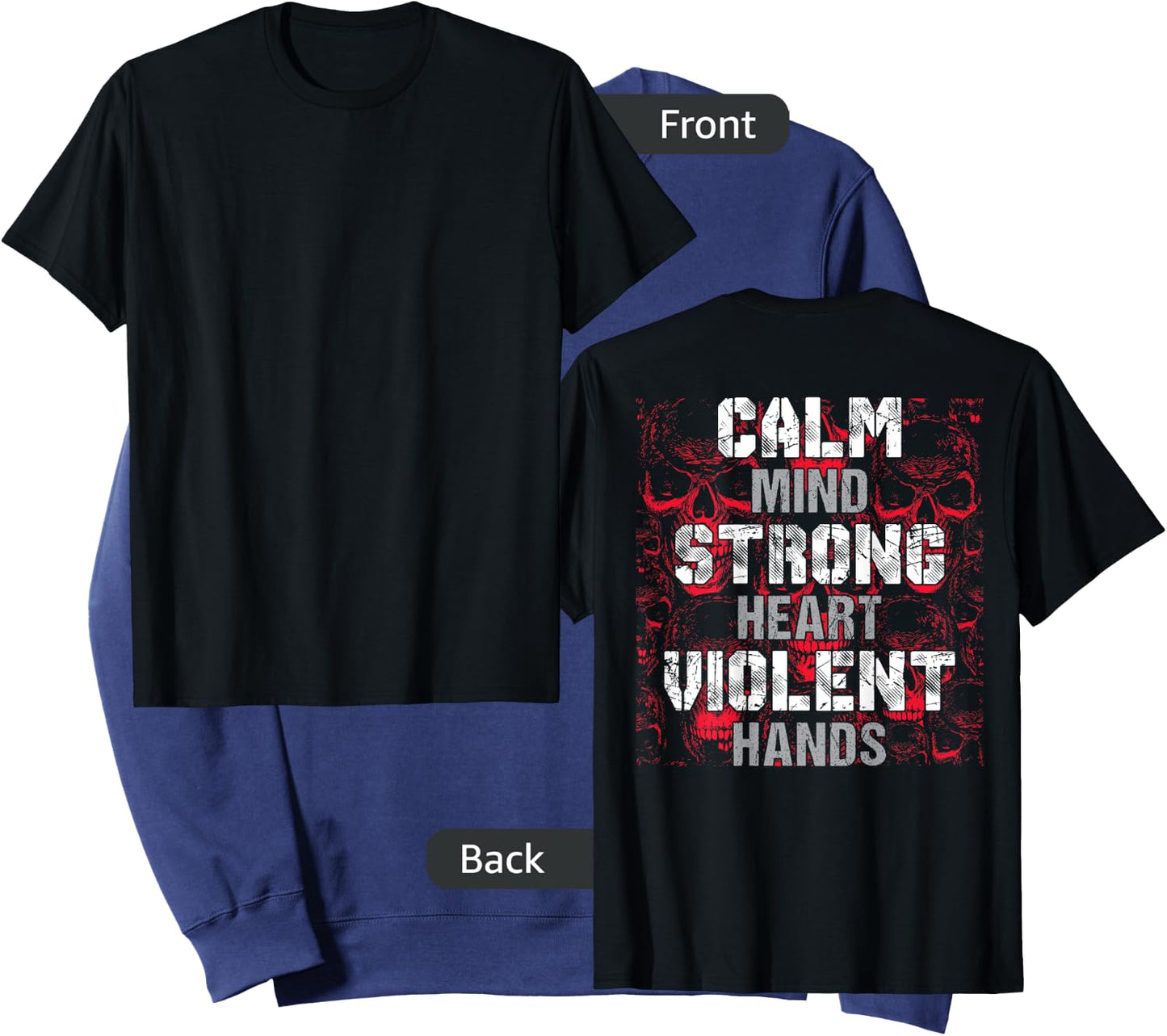 Vikings Gym Calm Mind Strong Heart Violent Hands Norsemen Sweatshirt - Sweatshirt | Navy