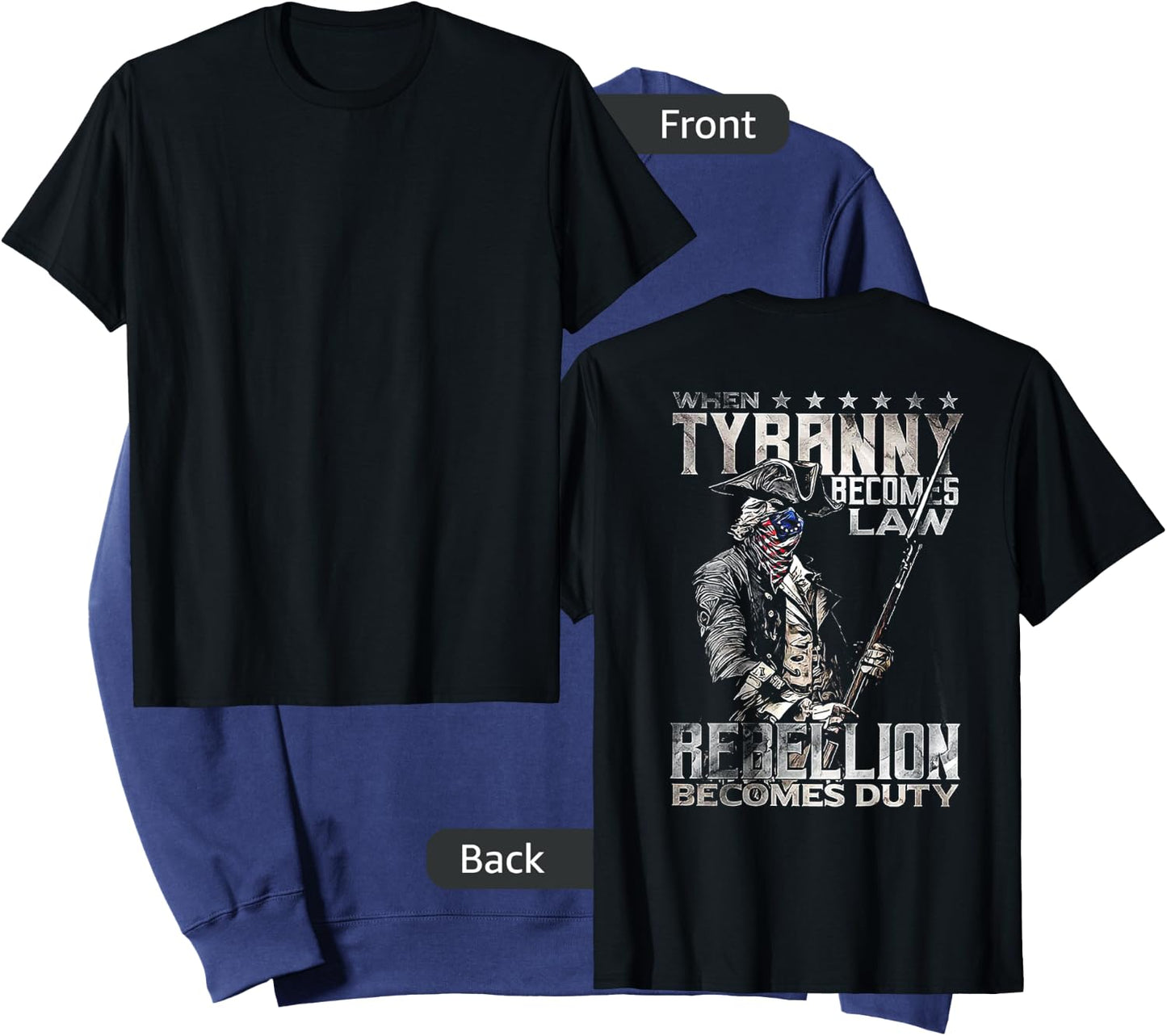 When Tyranny Becomes Law Rebellion Becomes Duty (on Back) Sweatshirt - Sweatshirt | Navy