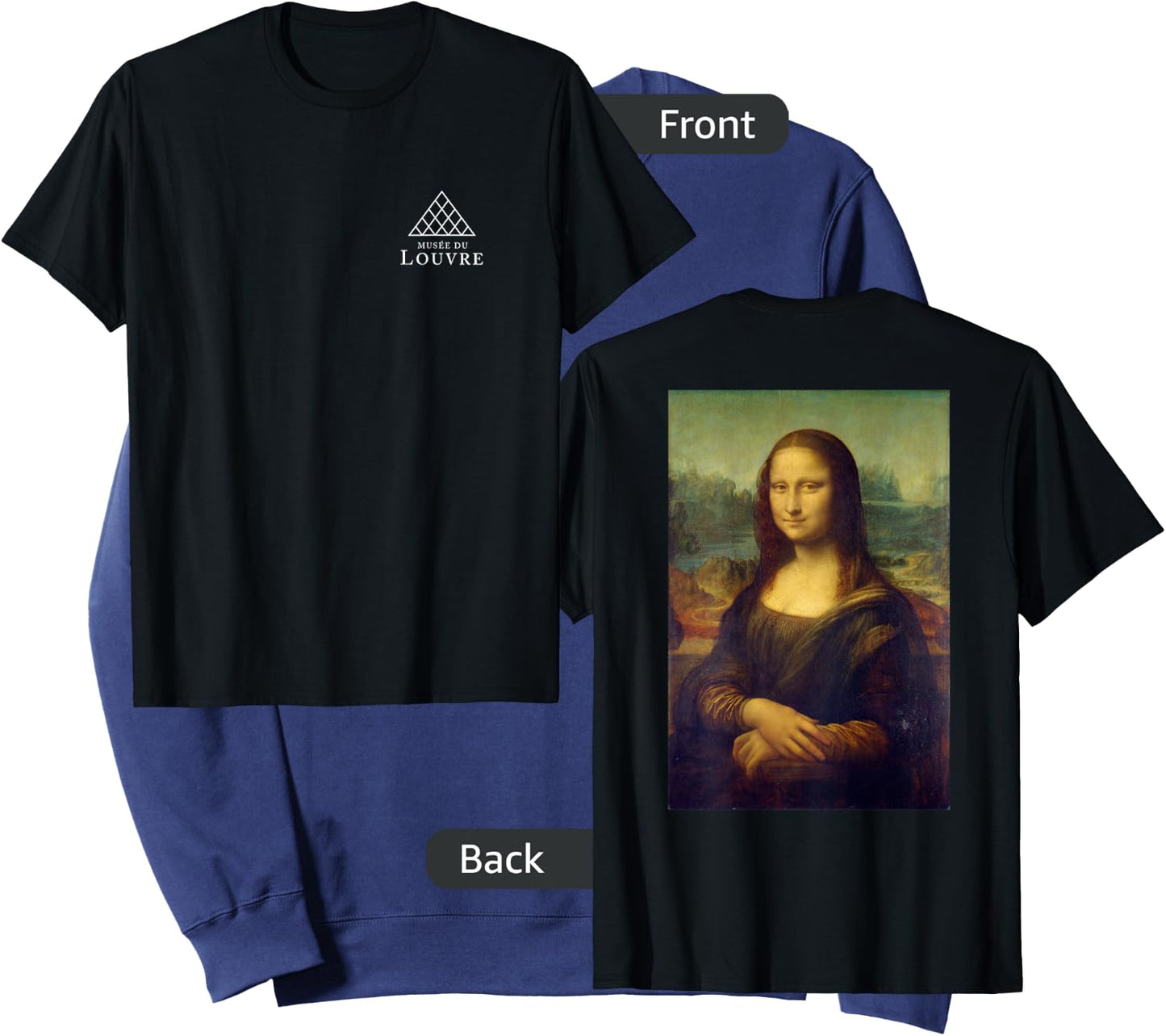Utopia Sport Louvre Museum Paris France Mona Lisa , Black, Small, -Adults, -Kids, Women, Short Sleeve, Classic Fit, Cotton 60%, Polyester 40% Sweatshirt - Sweatshirt | Navy