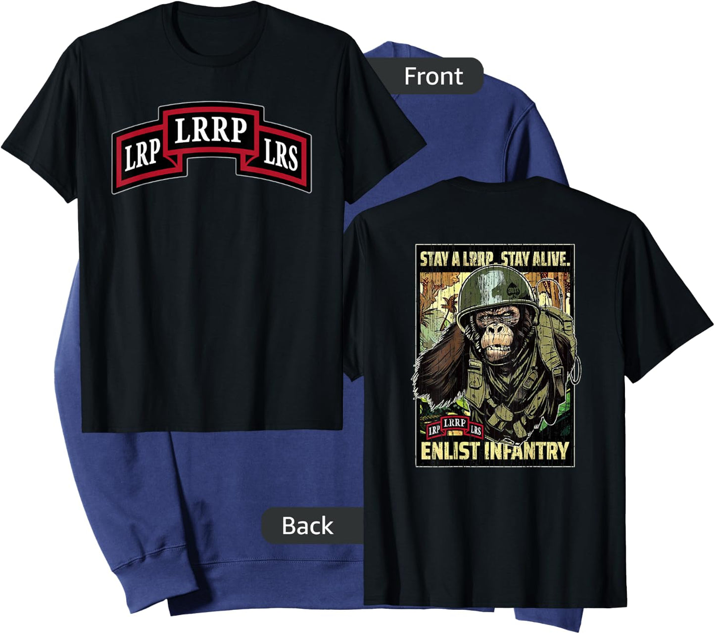American Marauder: Stay a LRRP Front and Back Infantry Sweatshirt - Sweatshirt | Navy