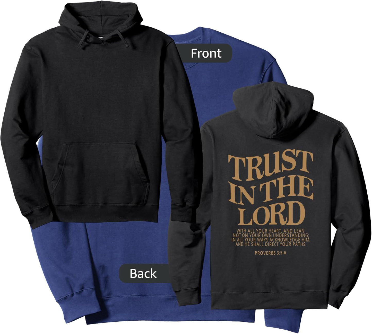 Trust In The Lord, Christian Religious Faith Jesus Sweatshirt - Sweatshirt | Navy