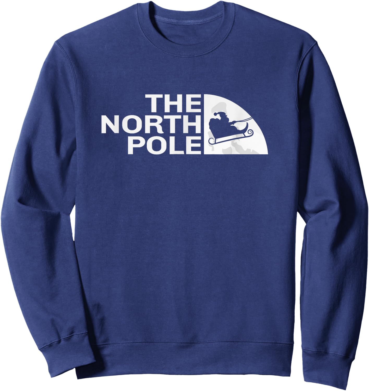 The North Pole. Christmas Jumper, Santa Sleighs by Moon Xmas Sweatshirt - Sweatshirt | Navy