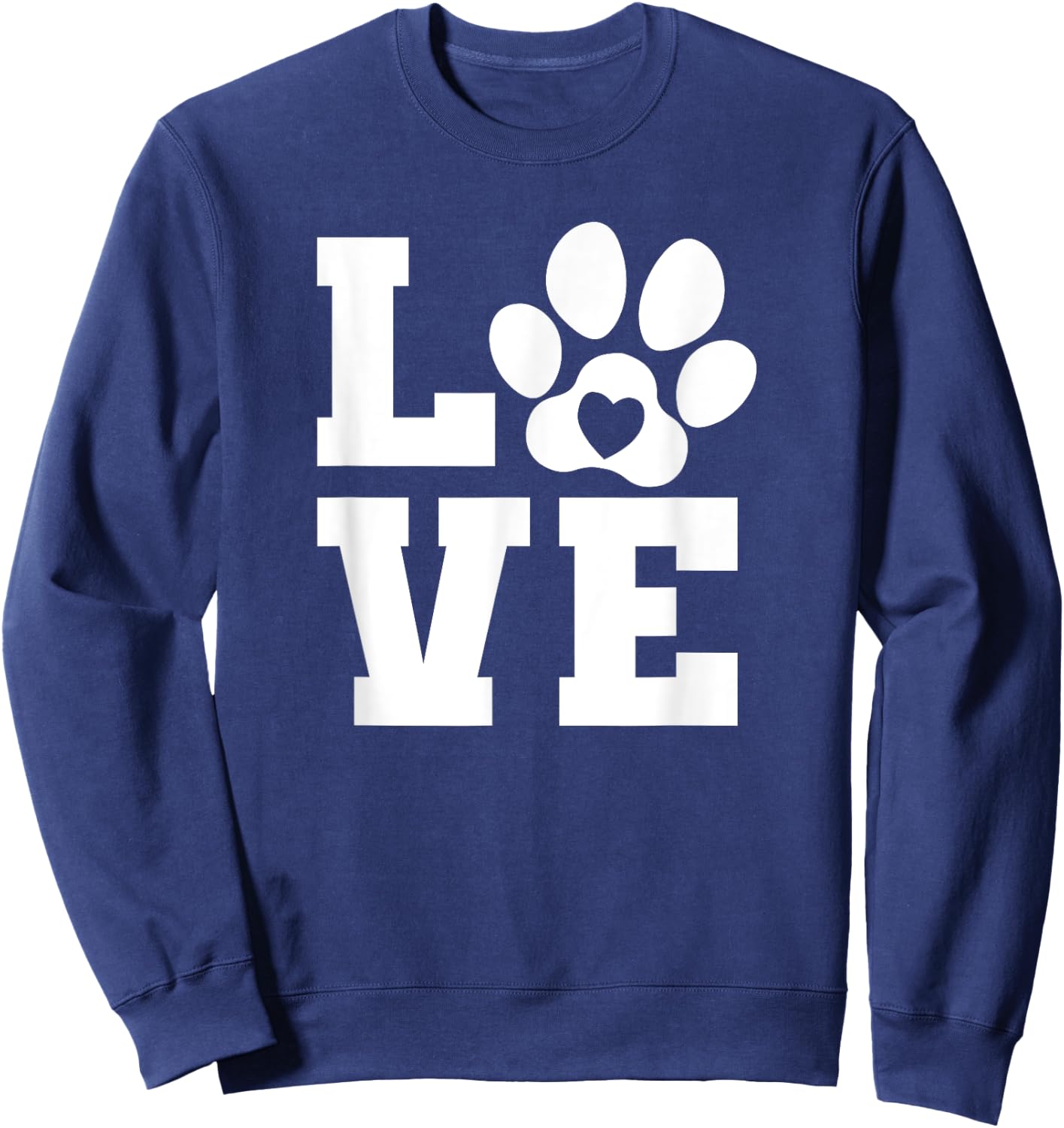 Love Pets Dog Cat Paw Lover Pet Owner Women Girls Funny Cute Sweatshirt - Sweatshirt | Navy