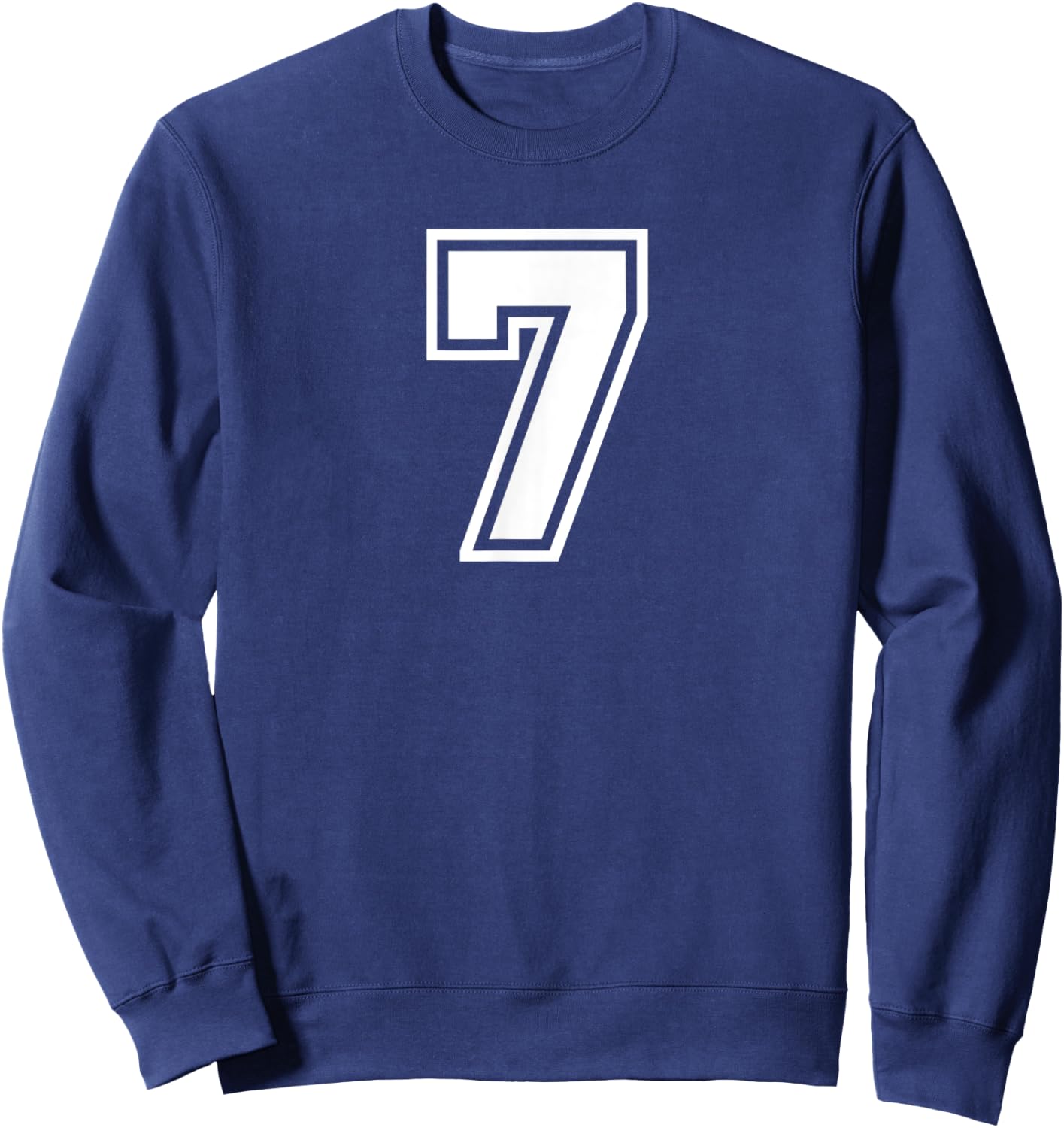 Number #7 Seven Sports Jersey Lucky Favorite Number Sweatshirt - Sweatshirt | Navy