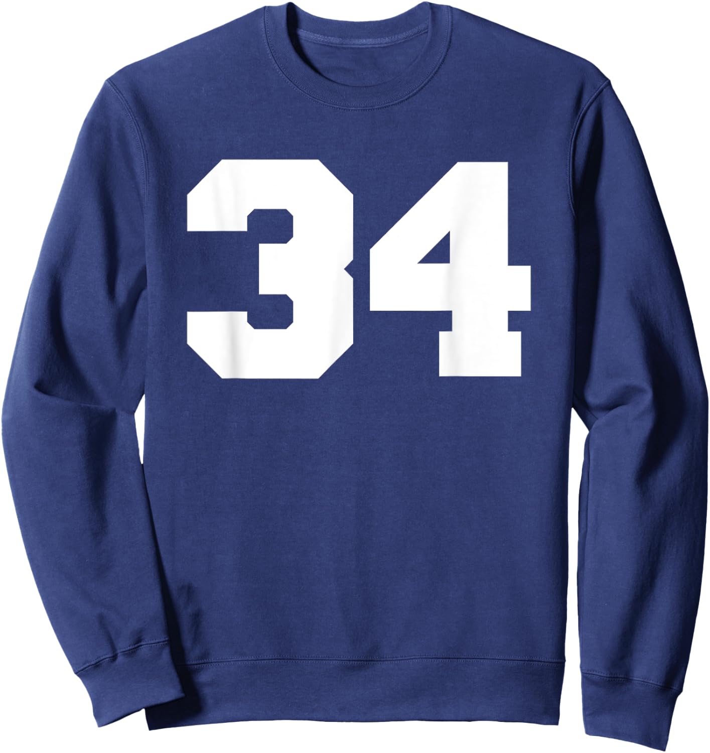 Number 34 Sports Jersey Player #34 Fan FRONT PRINT Varsity Sweatshirt - Sweatshirt | Navy