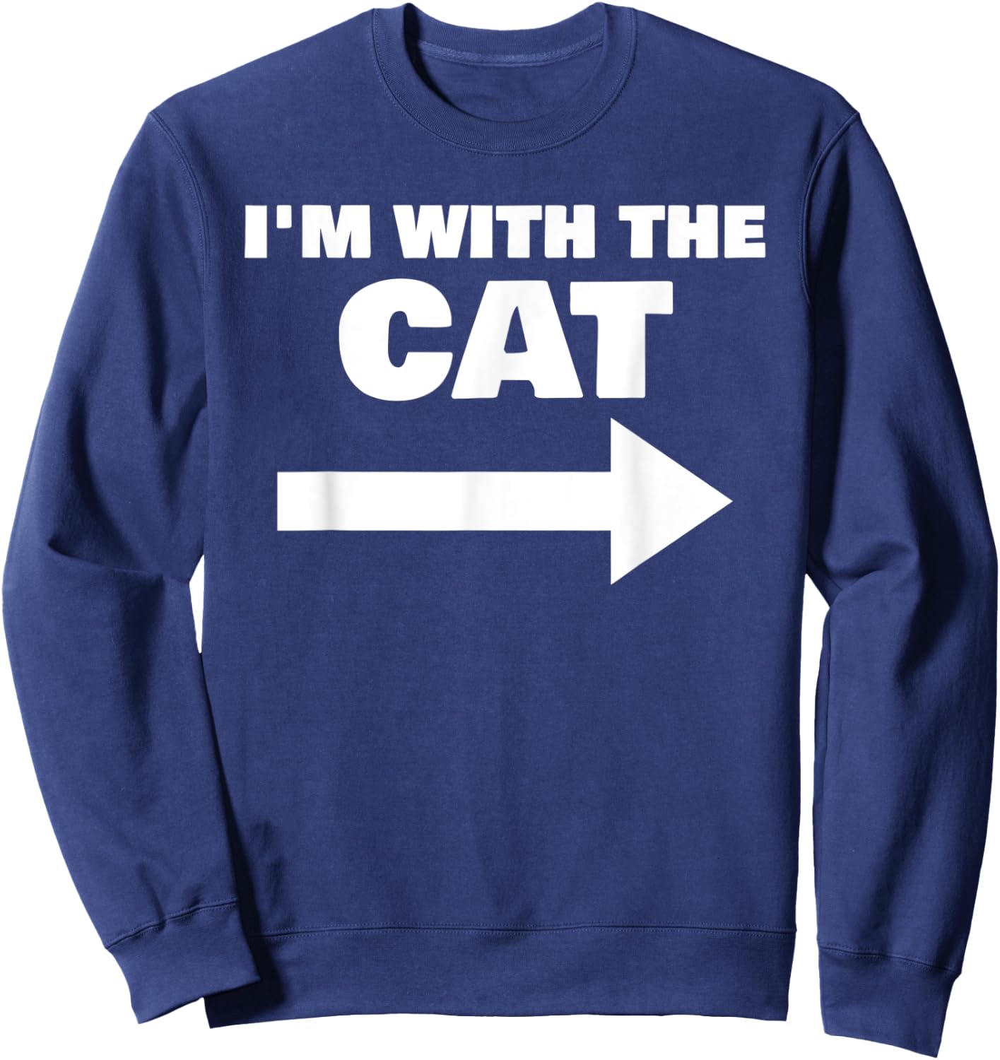 I'm With The Cat Funny Matching Halloween Couple Costume Sweatshirt - Sweatshirt | Navy