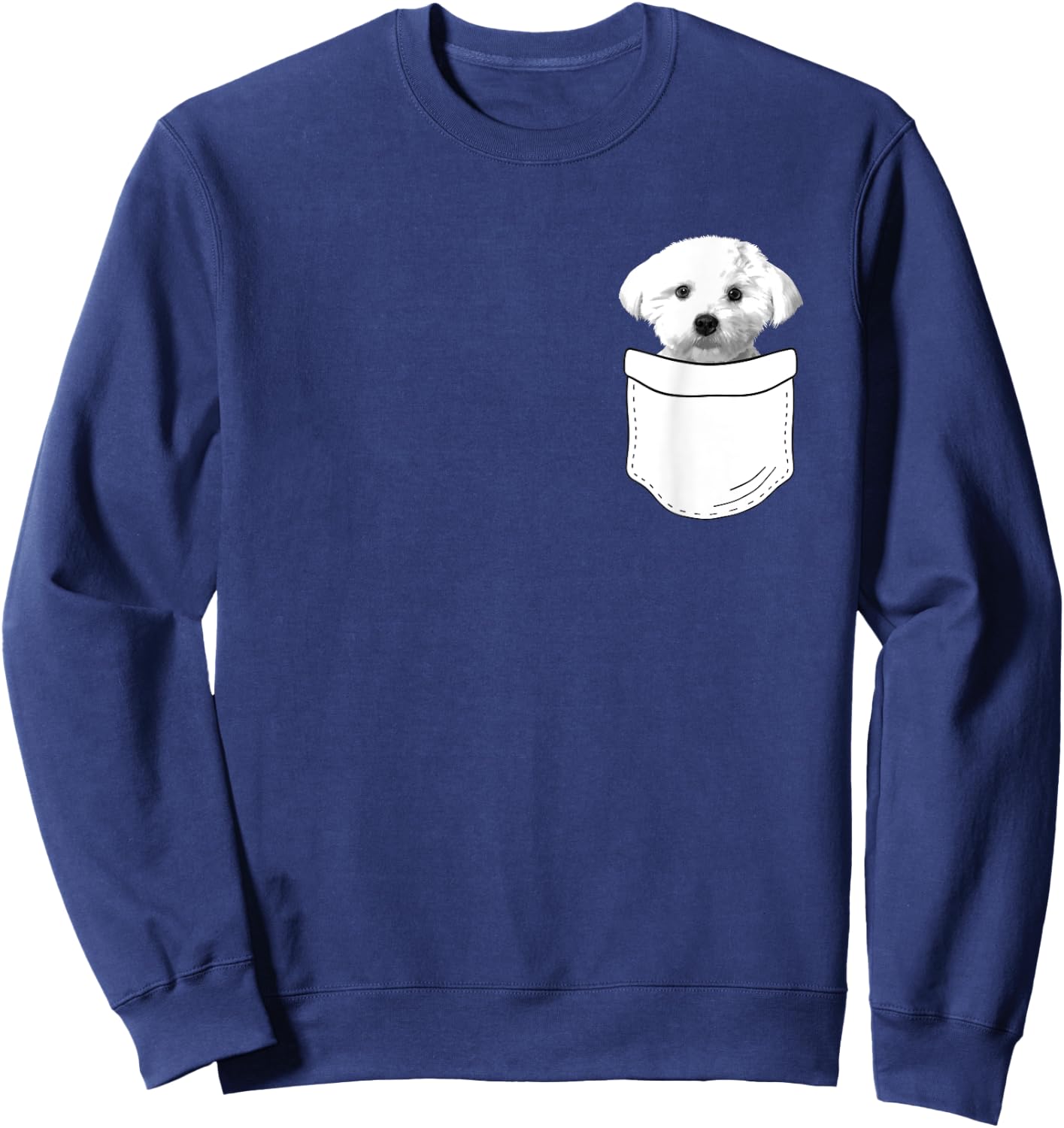Cool Maltese Art Women Dog In A Pocket Dog Trainer Sweatshirt - Sweatshirt | Navy