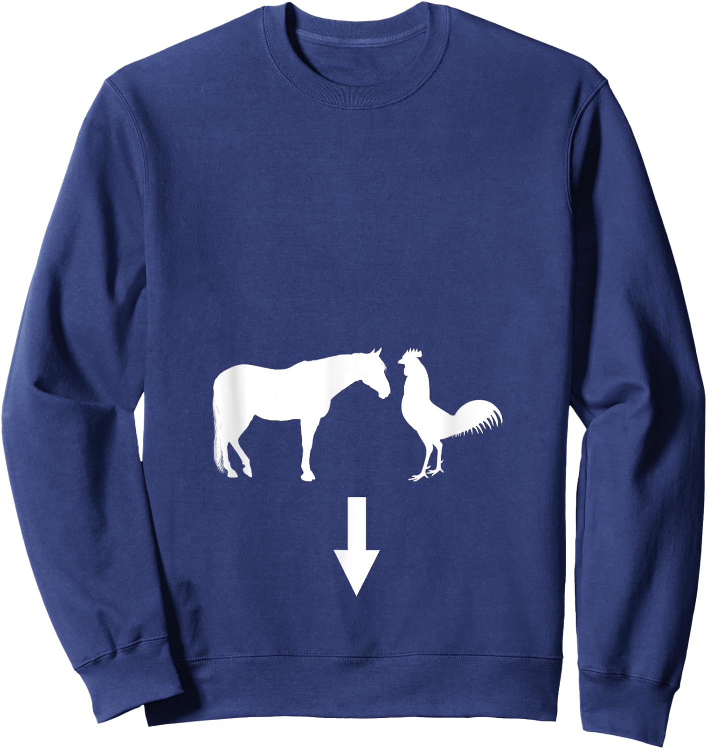 Funny Horse Cock Rooster Sweatshirt - Sweatshirt | Navy