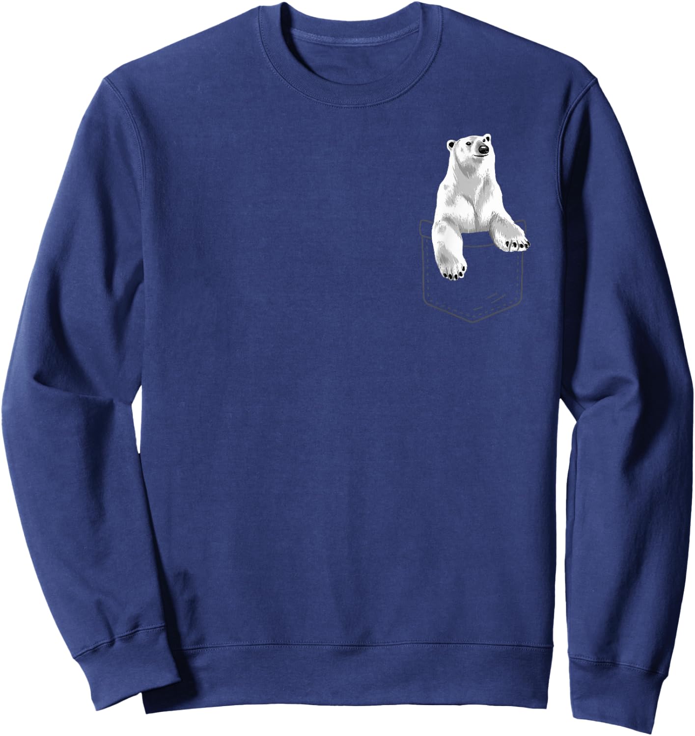 Cute Polar Bear Women Kids Pocket Animal Zookeeper Sweatshirt - Sweatshirt | Navy