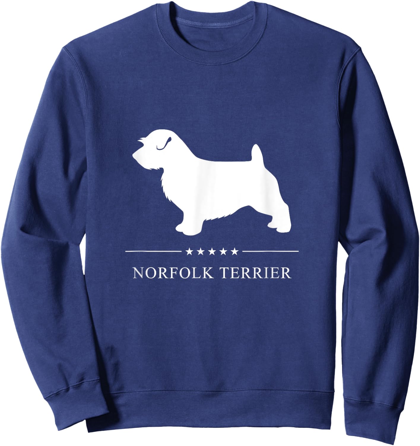 Norfolk Terrier Dog White Silhouette Sweatshirt - Sweatshirt | Navy