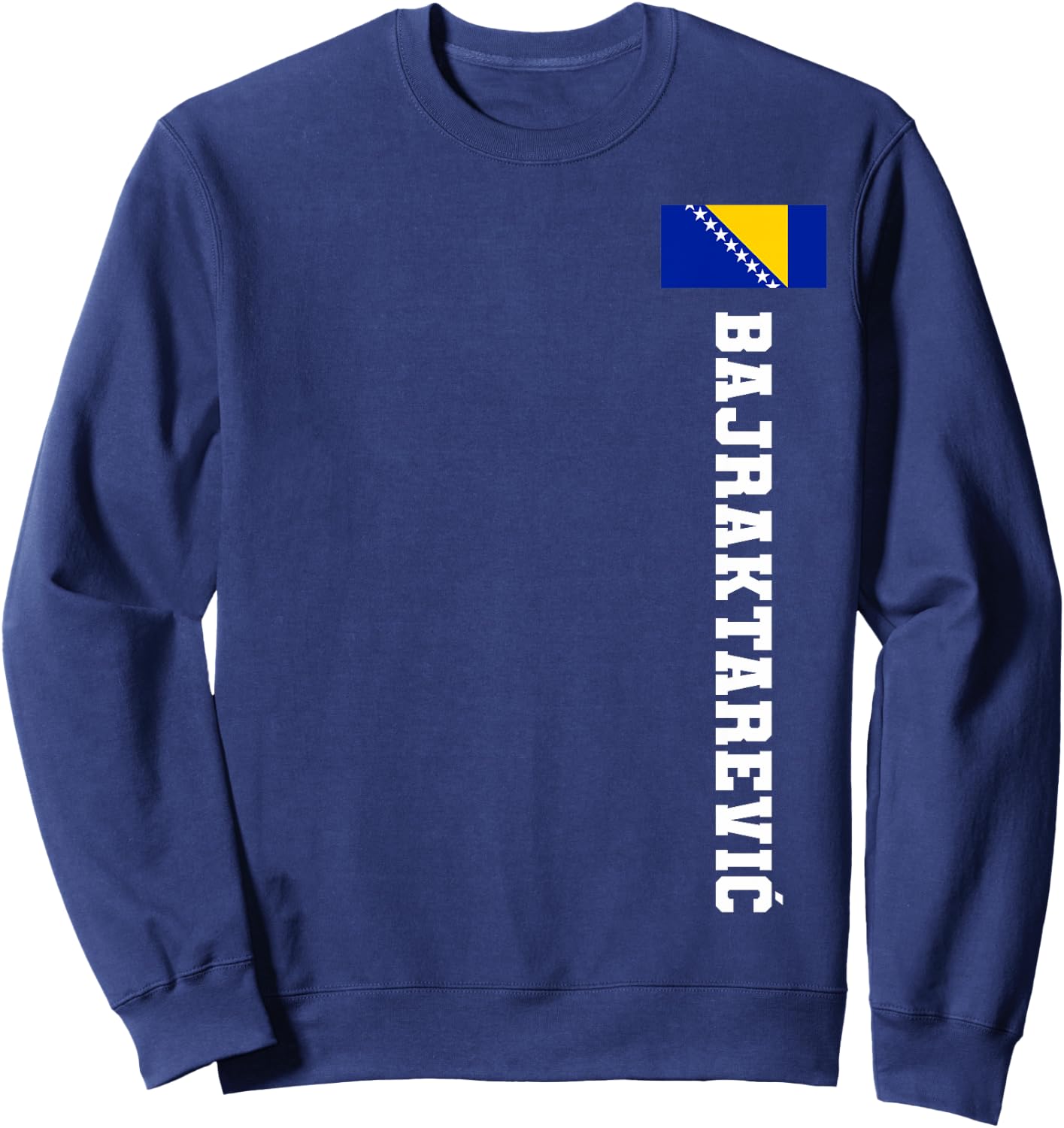 Bajraktarevic Bosnia Flag Last Name Coat Of Arm Emblem Crest Sweatshirt - Sweatshirt | Navy