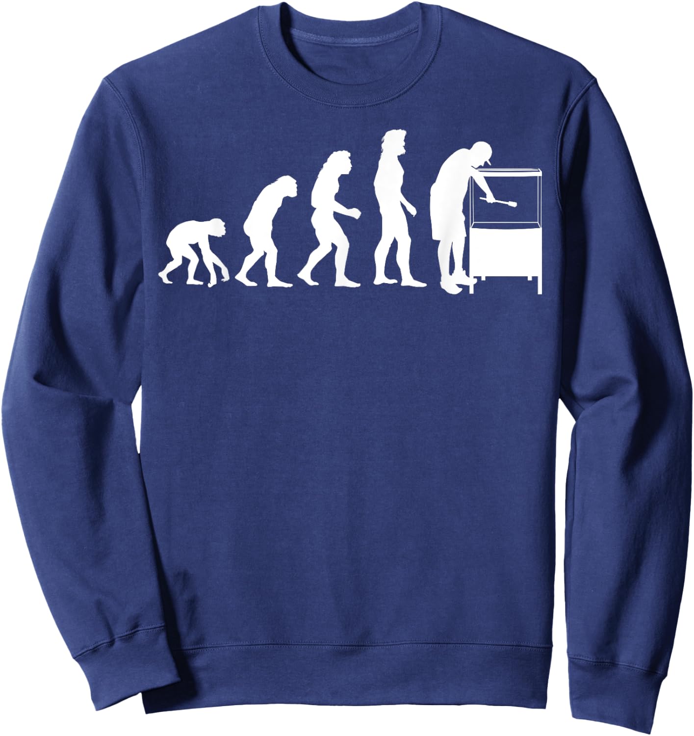 Funny Aquarium Gift Fish Tank Lover Men Women Evolution Sweatshirt - Sweatshirt | Navy