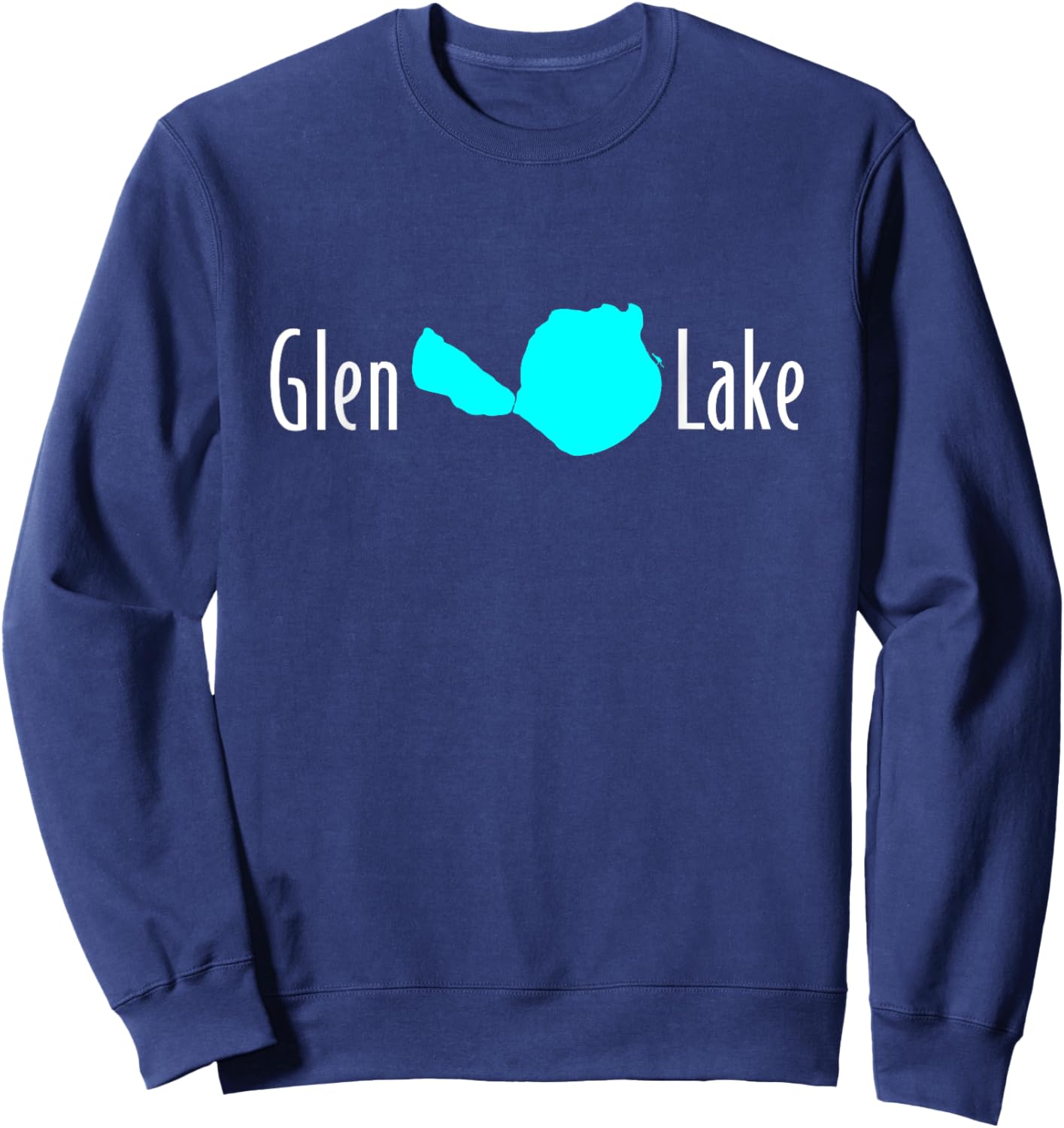 Minimalist Glen Lake, Michigan Sweatshirt - Sweatshirt | Navy