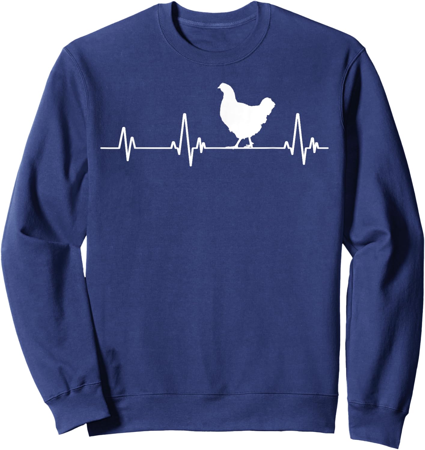 Chicken Heartbeat Pulse Cool Funny Chicken Sweatshirt - Sweatshirt | Navy