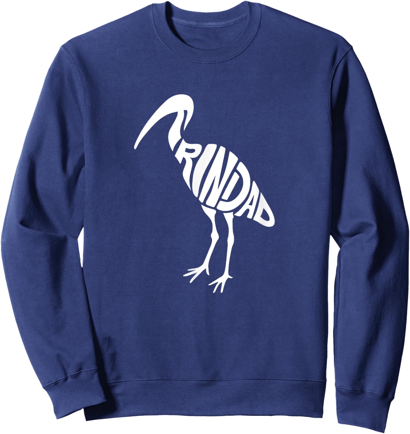 Trinidad and Tobago Scarlet Ibis Bird Word Art - Cute Animal Sweatshirt - Sweatshirt | Navy