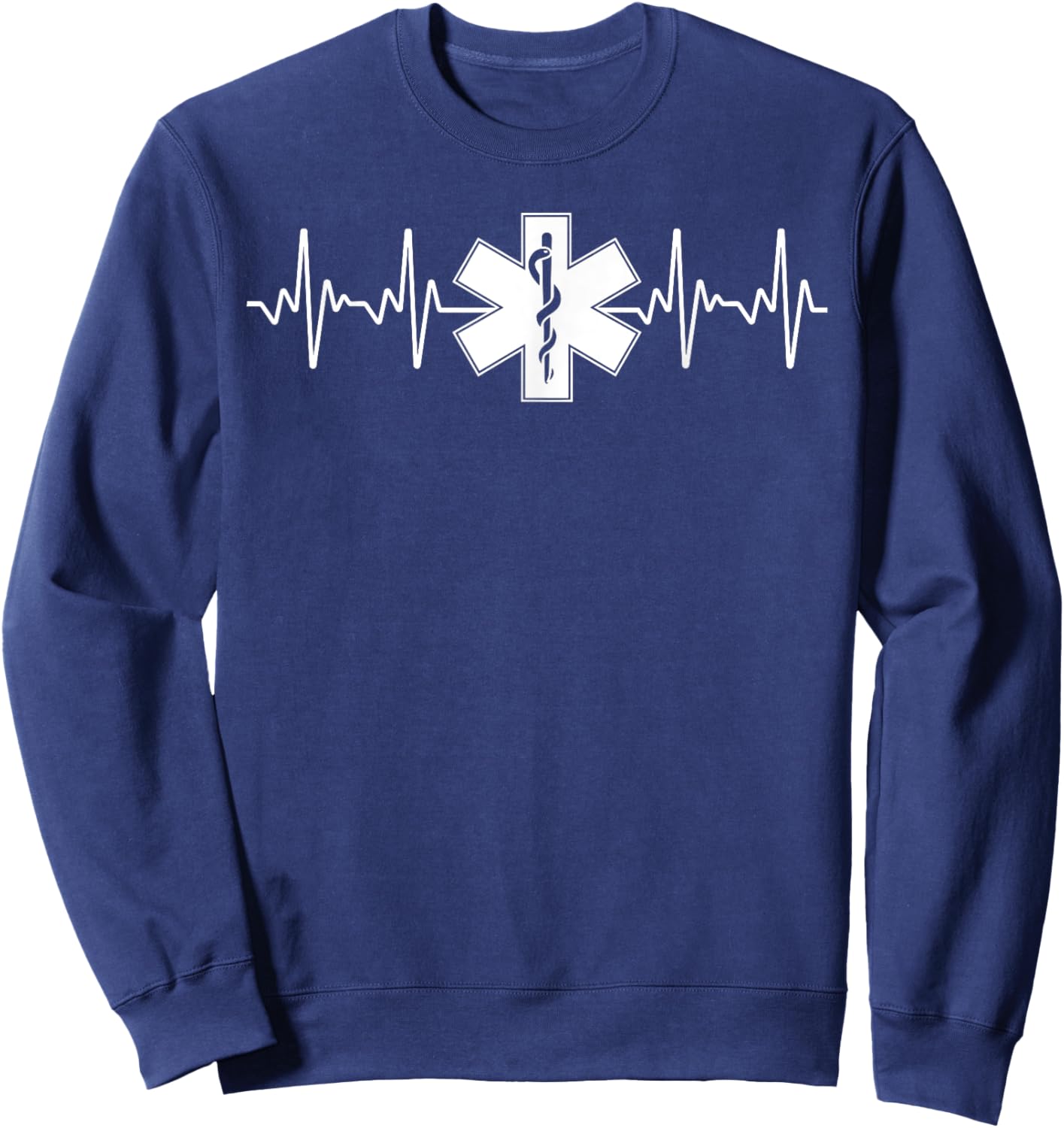 Funny EMT Paramedic Design Women ER Medic Heartbeat Sweatshirt - Sweatshirt | Navy